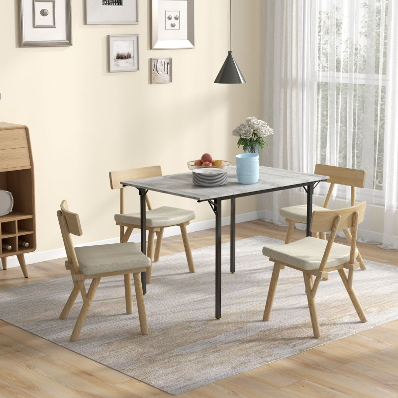 Four-Person Drop Leaf Dining Table Grey