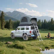 Inflatable Camping Tent with Hand Pump, Roof Top - Gray + Black