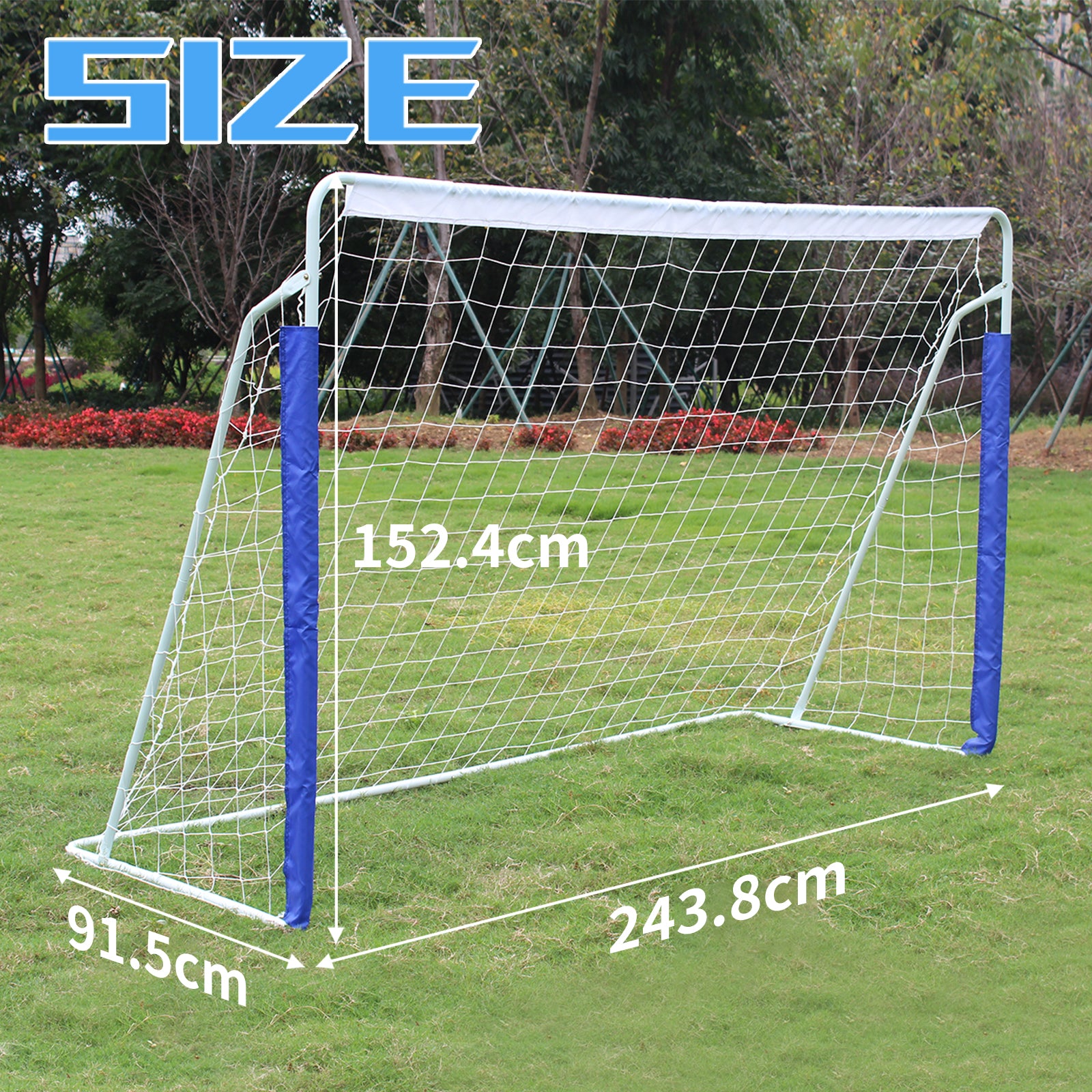 Soccer Goals 8x5FT Portable Collapsible Quick Setup Metal Base