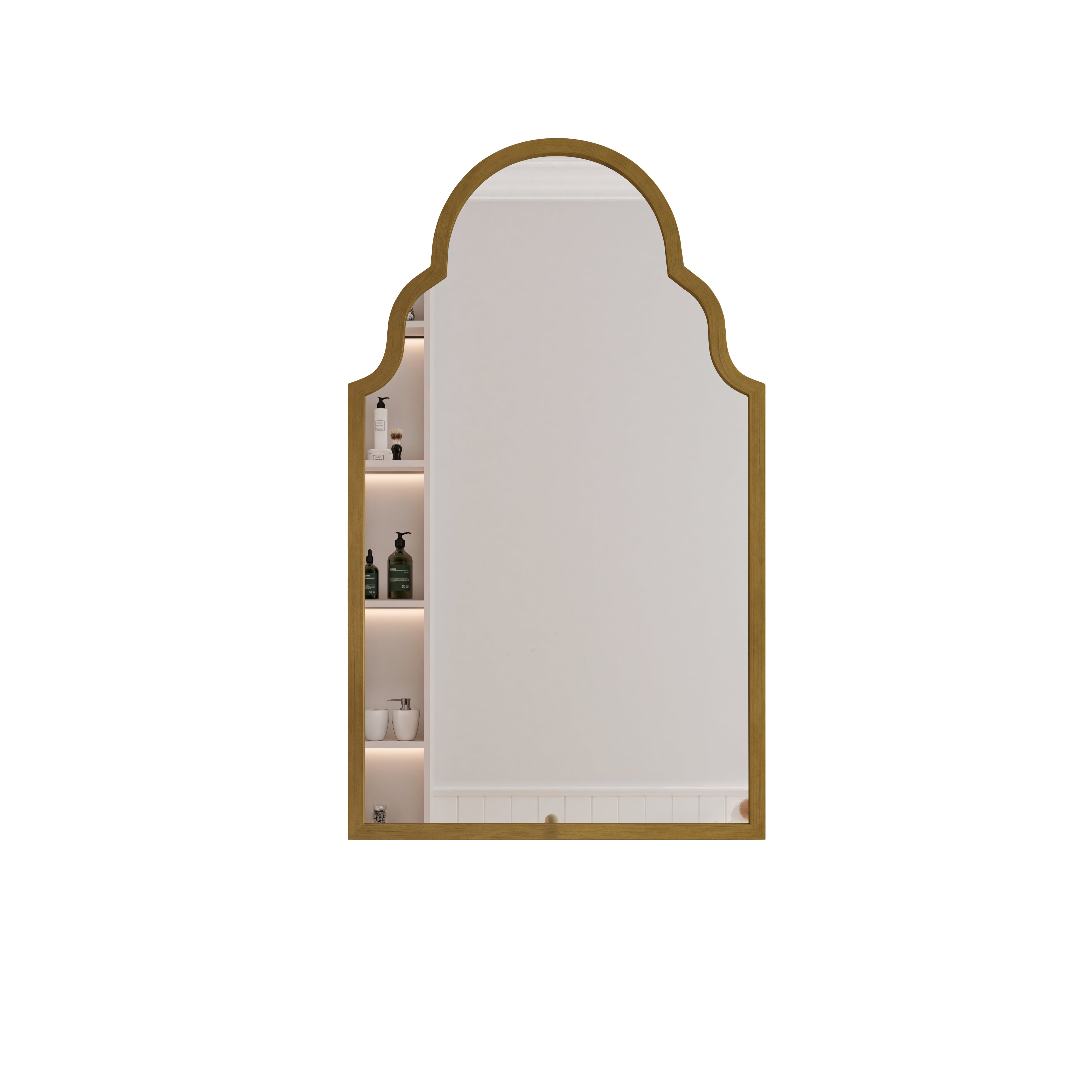 Rectangular Mirror, 61x101CM Wall Metal Frame, Bronze