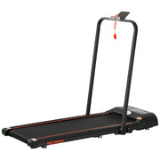 Foldable Walking Treadmill with LED Display and Wheels, Red