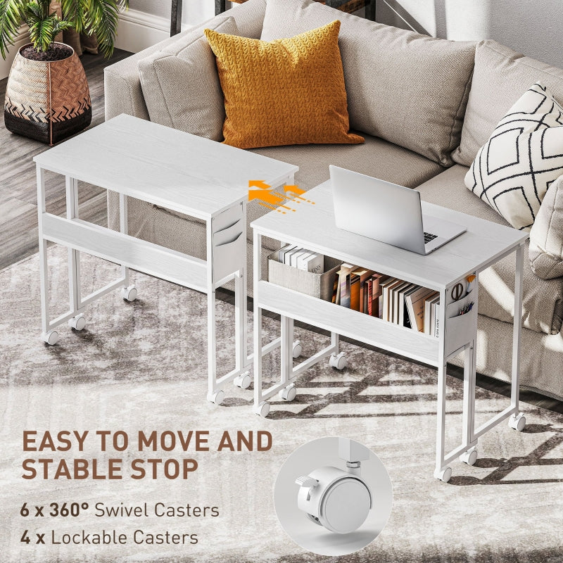 Drop Leaf Writing Work Desk 80cm White