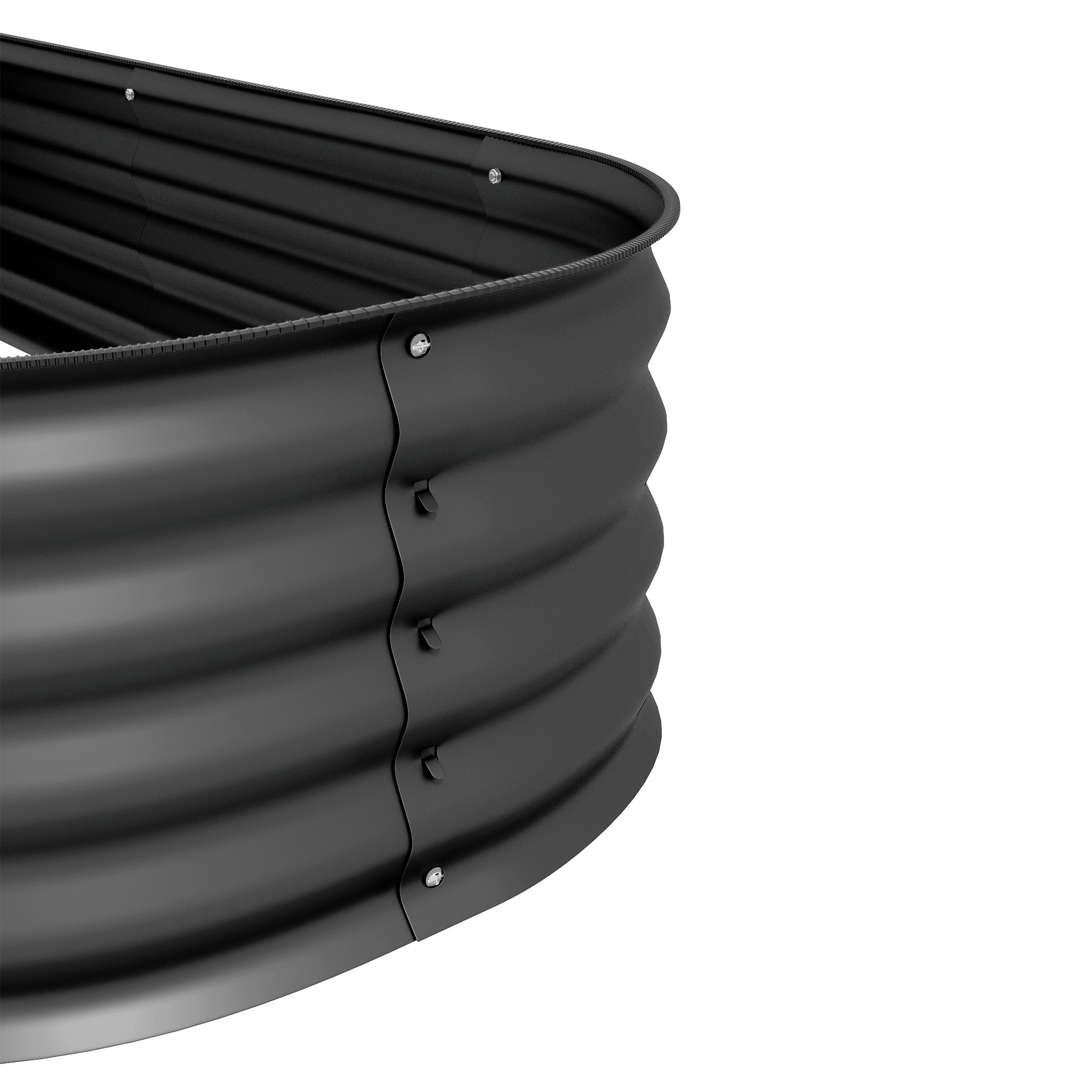 Galvanised Raised Garden Bed, Metal Planter Box, Dark Grey