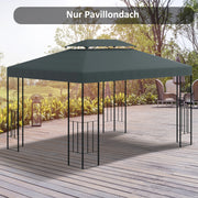 Replacement Roof Gazebo Garden Pavilion 3x4m Polyester Charcoal Grey