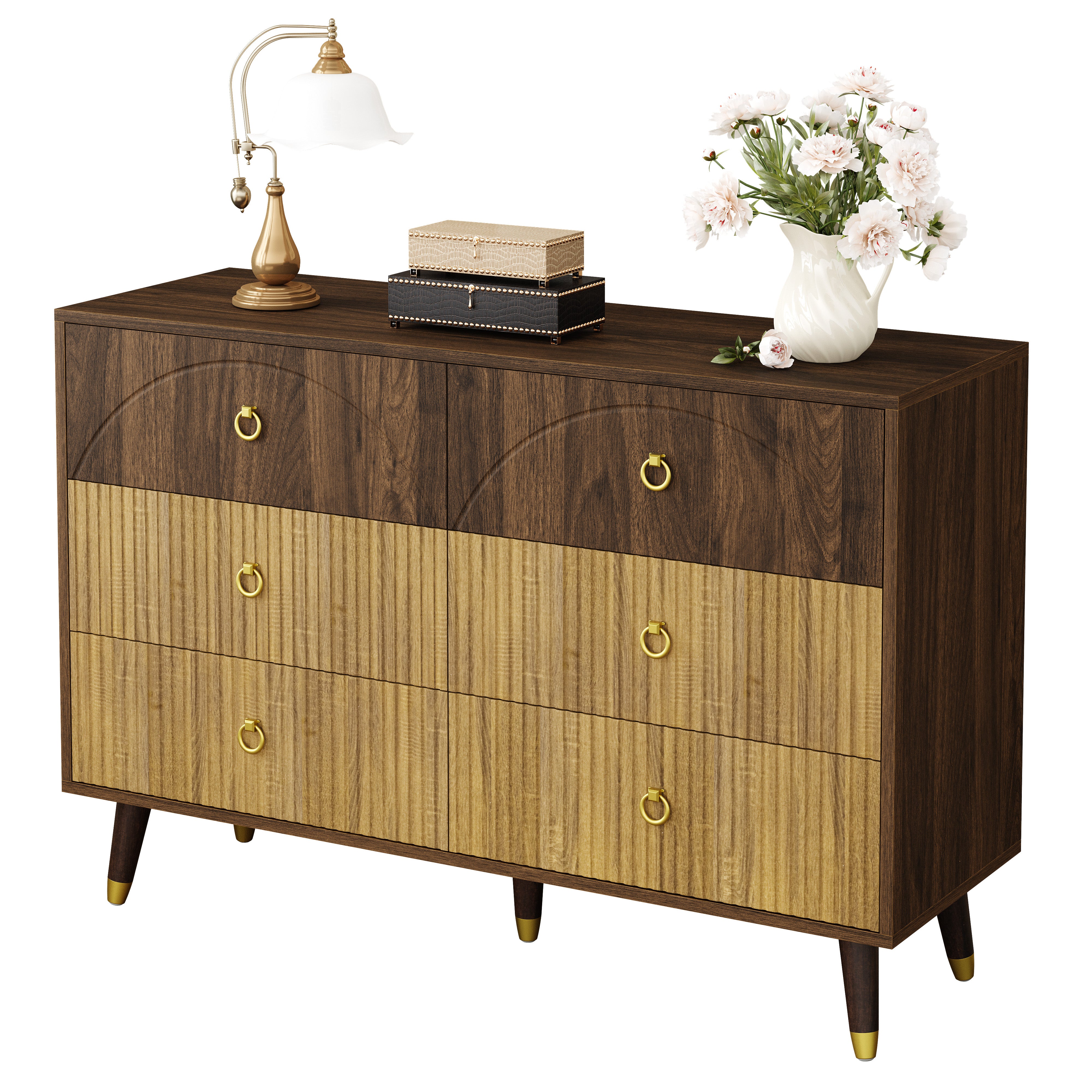 Sideboard Storage Cabinet 120 x 40 x 81cm Natural MDF