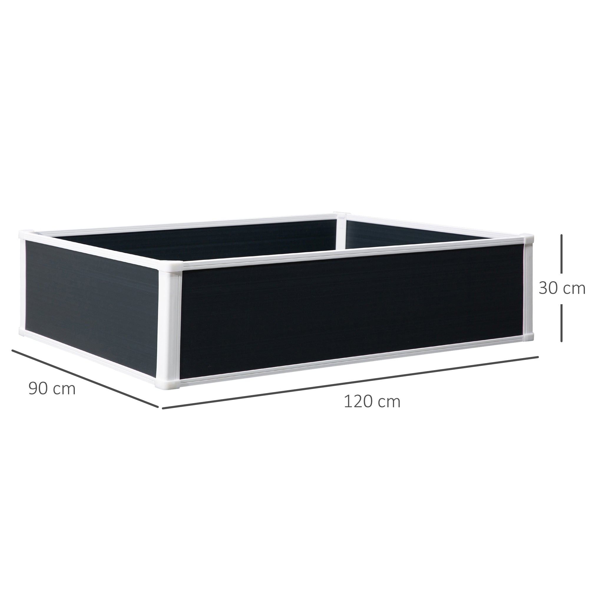 Raised Garden Bed 302L Weather-resistant 120x90x30cm PP Plastic
