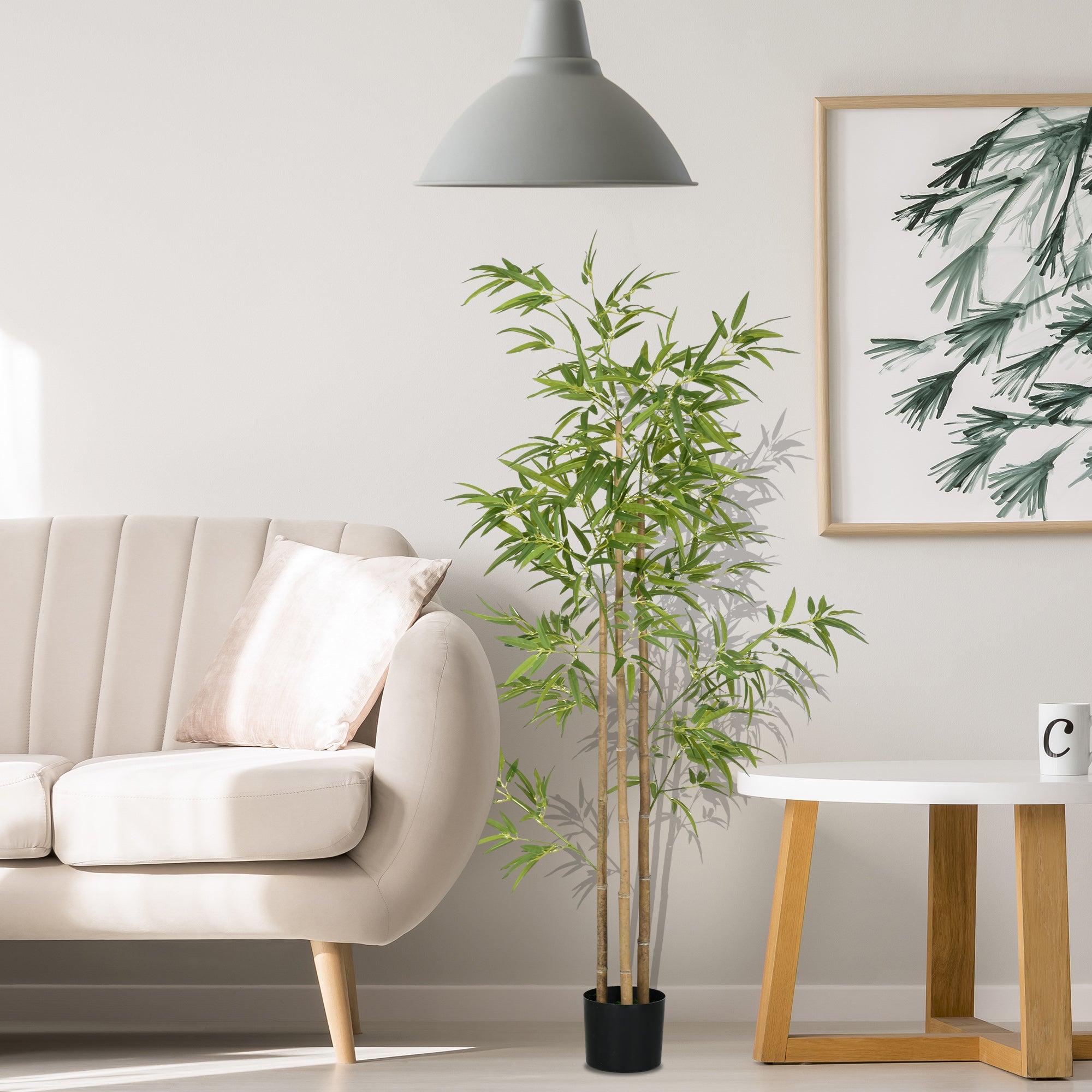Artificial Bamboo Plant, 180cm with 830 Leaves, Green