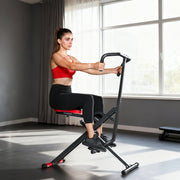 Exercise Machine with Adjustable Pedals and Metal Tubes, Foldable Red