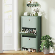 Modern Shoe Cabinet, Three-Drawer, Green