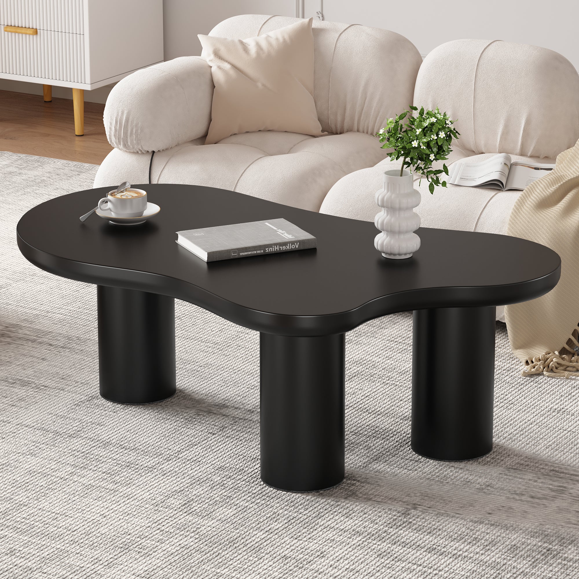 Cloud Coffee Table Irregular Shape 107x66cm MDF/PVC Legs