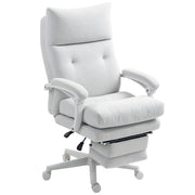 Office Chair, Ergonomic Desk with Lumbar Support & Footrest, Cream White