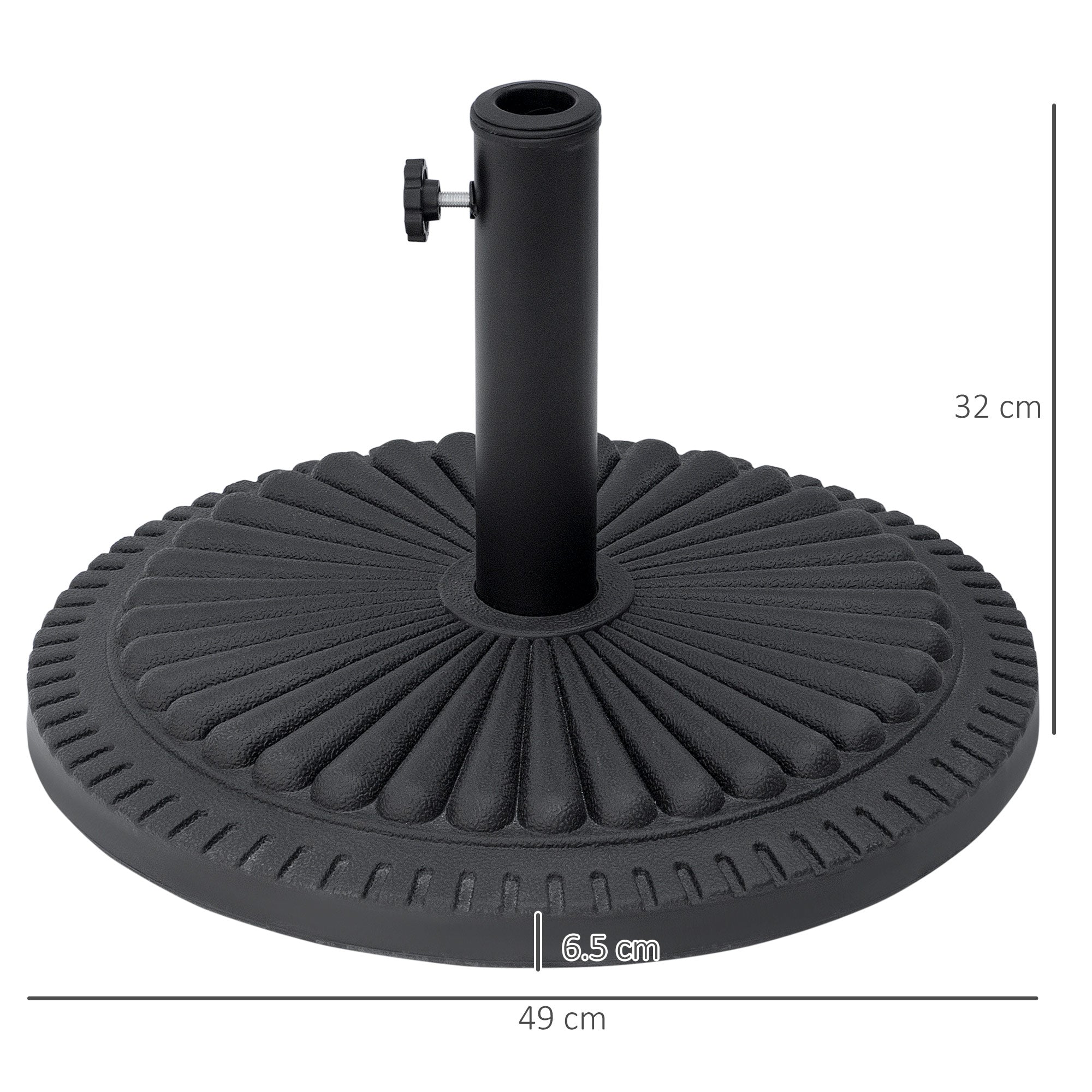 Parasol Base 14 kg Round Cement Ø49 cm for Garden & Terrace