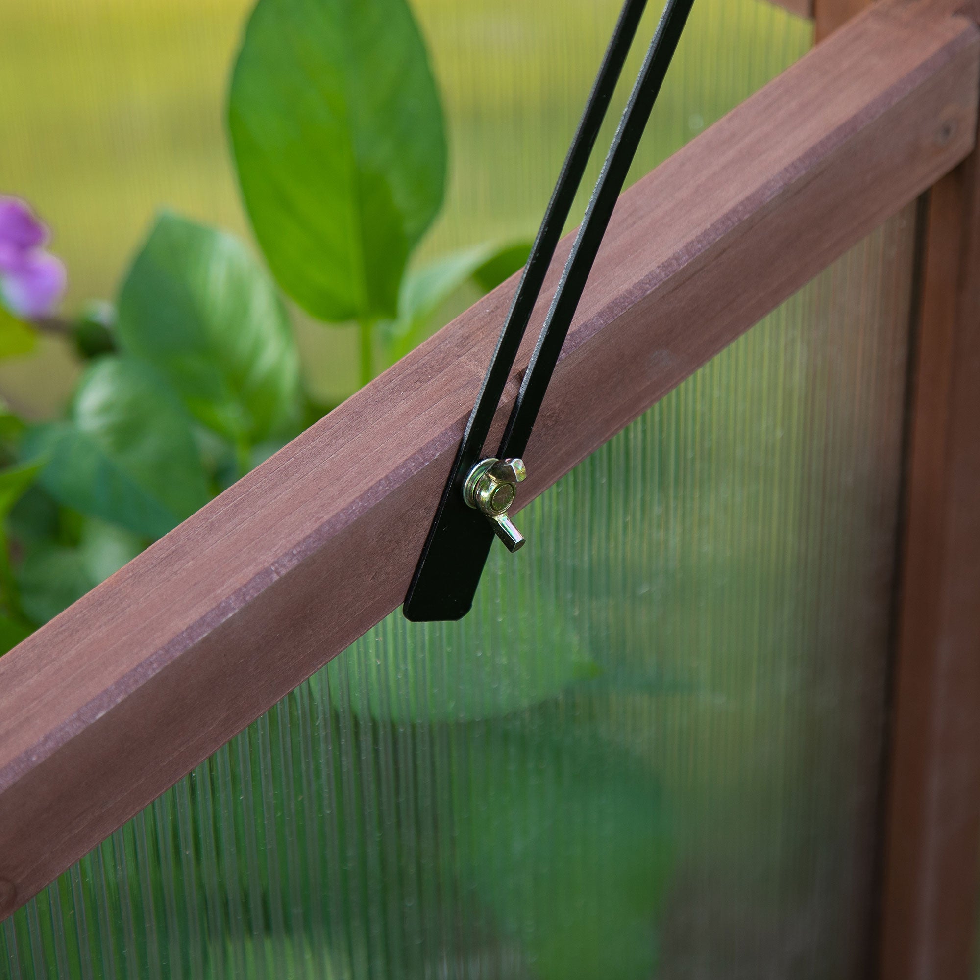 Raised Bed Cold Frame Planter, 90 x 50 x 93 cm, Fir Wood & PC Board, Brown