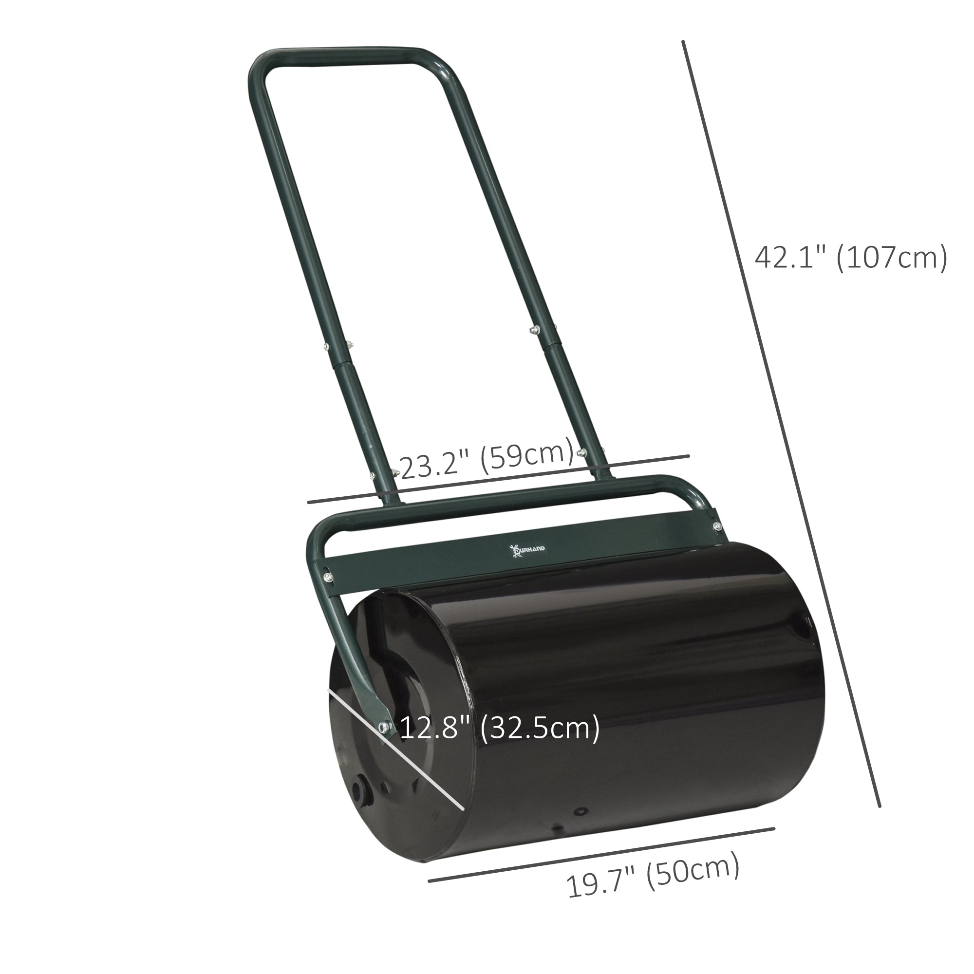38L Lawn Roller - Cylinder Steel, Dark Green