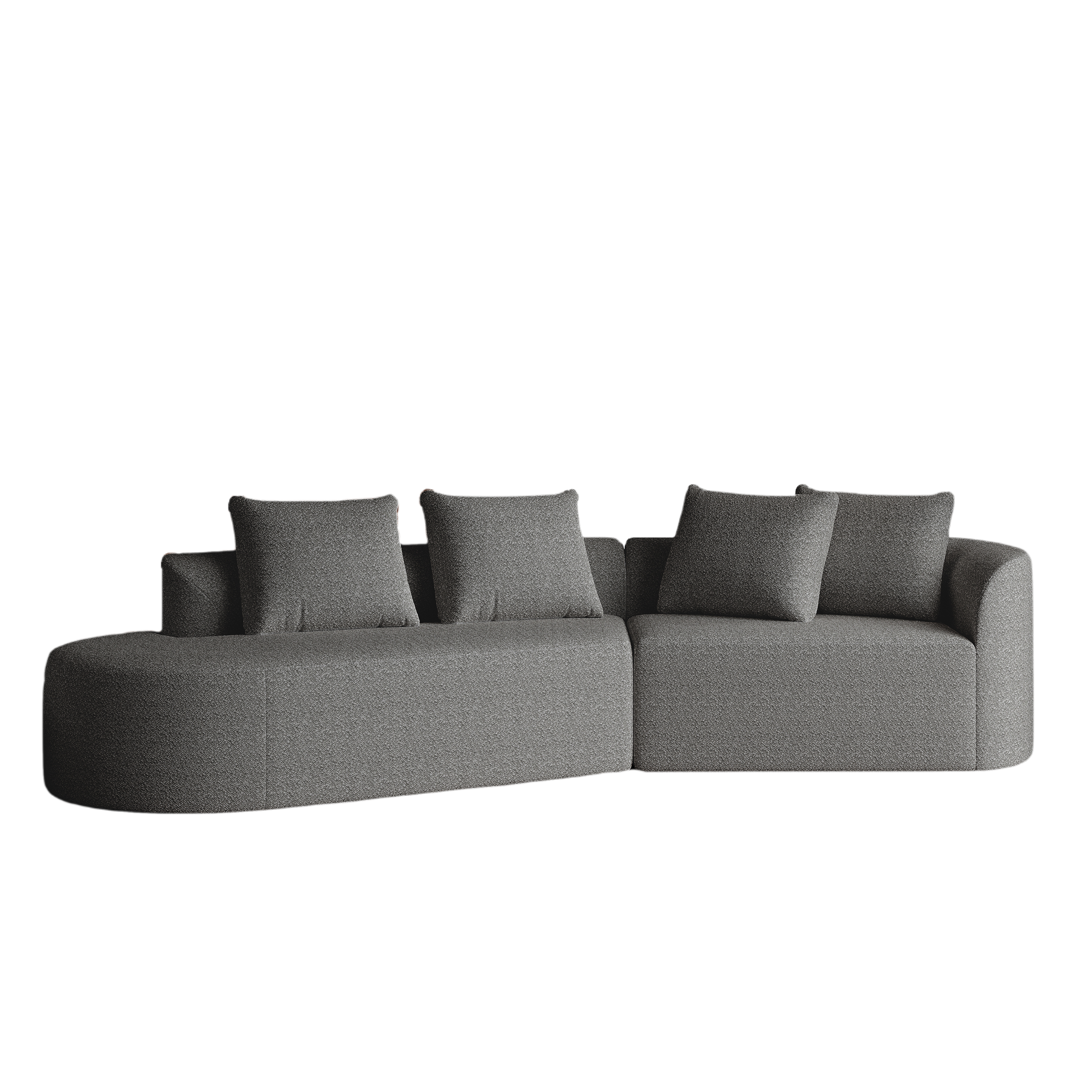 Chenille Sofa, Modern Oversized Corner, 4-Seater, Deep & Wide Seat, Cloud, Chenille