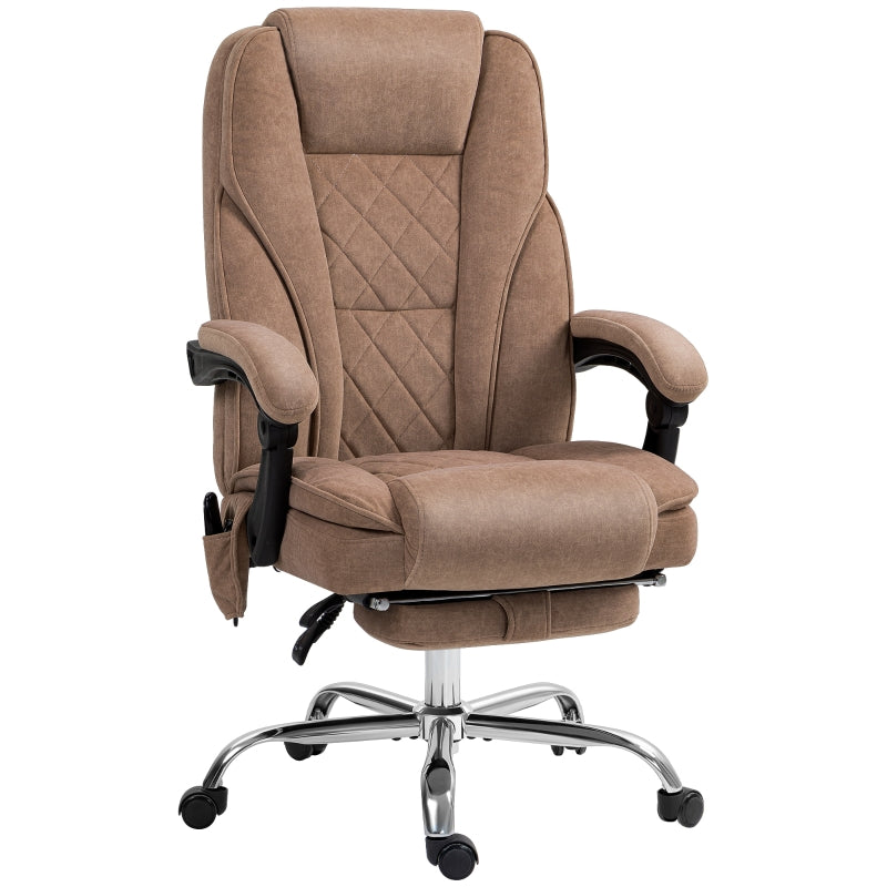 Massage Office Chair, Heated Reclining with Adjustable Height, Brown
