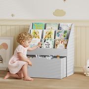 Bookcase for Kids with Shelves and Drawer, Grey