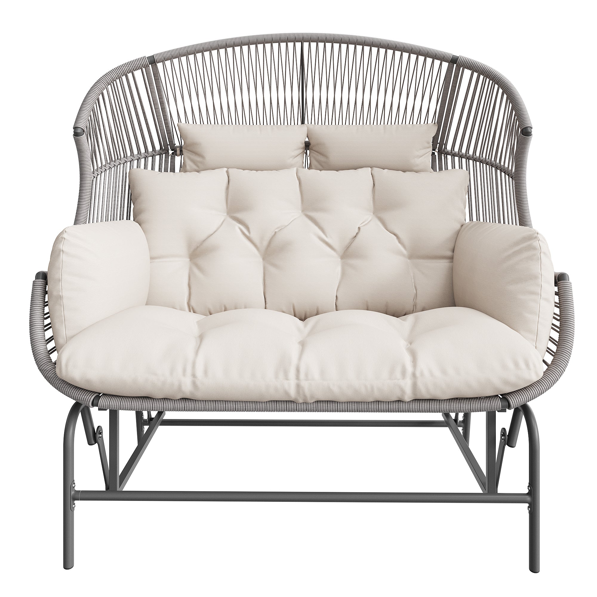 Outdoor Swing Egg Chair Double Patio Hanging Rocking Chair Grey