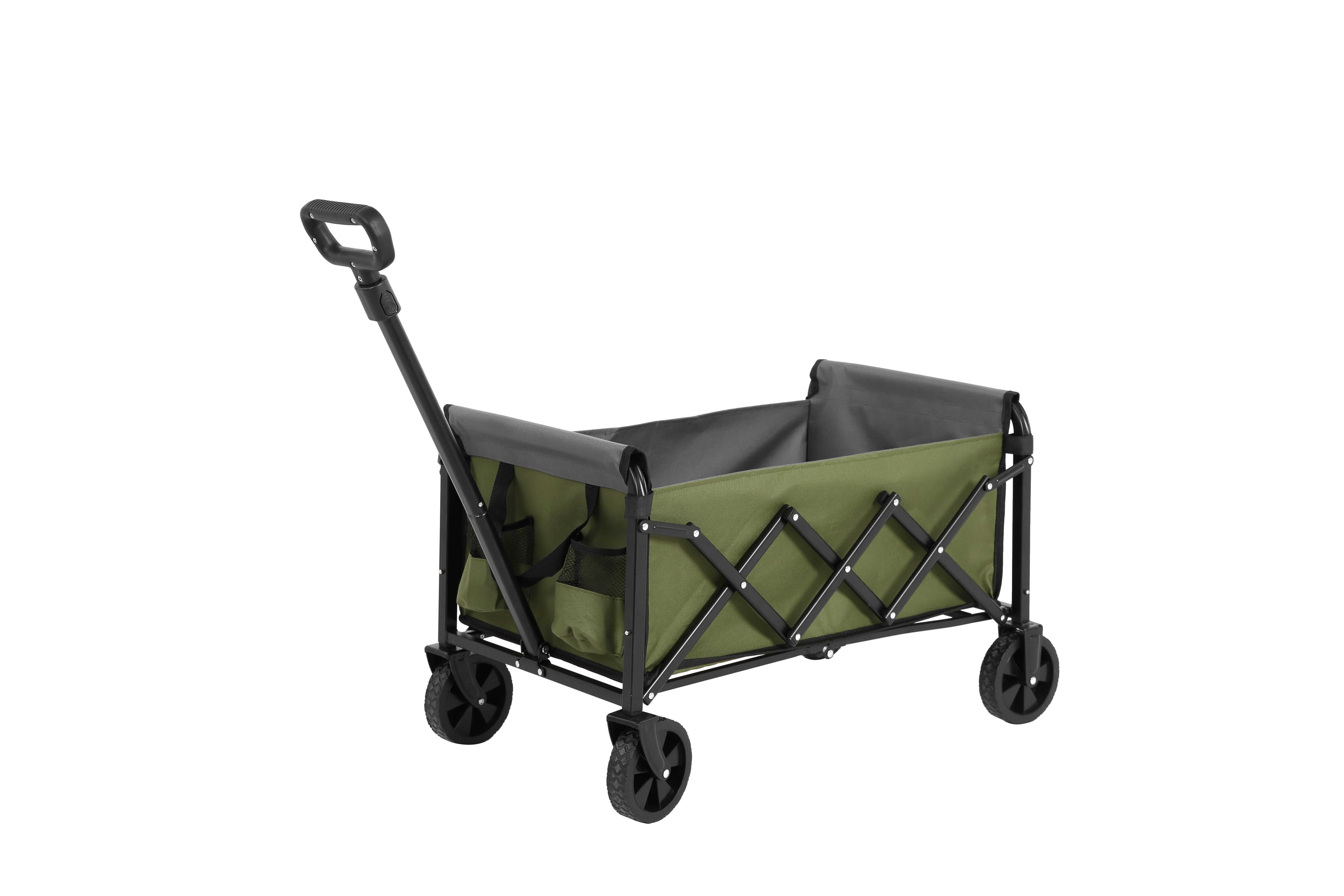 Lightweight Portable Heavy Duty Folding Beach Wagon Outdoor Utility Cart Army Green