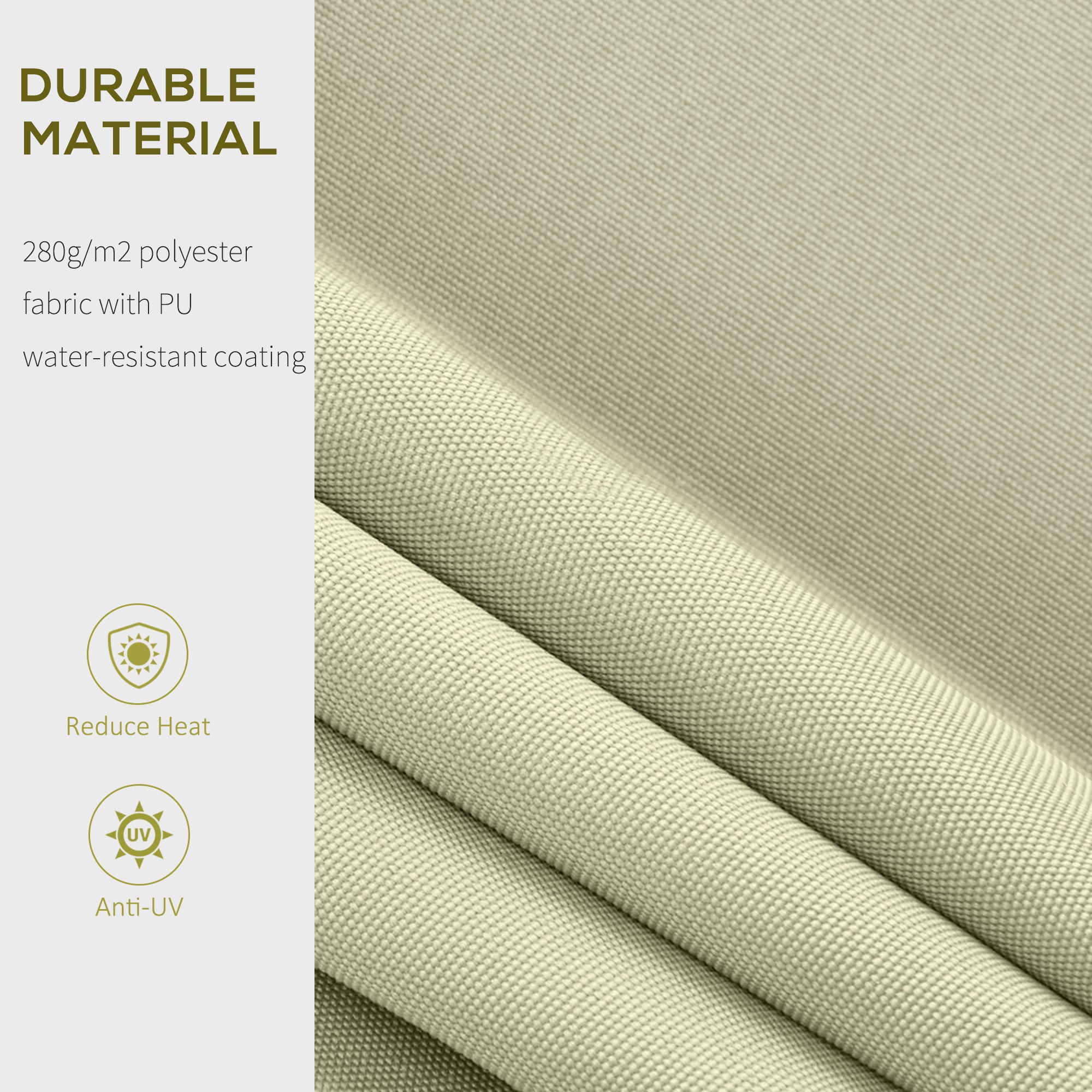 Manual Retractable Awning, 3x2.5m, Ivory White