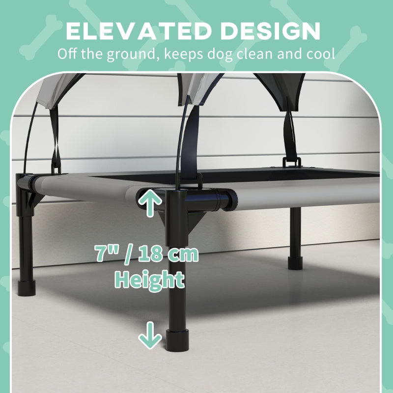 Cooling Raised Pet Bed, Washable Breathable Mesh, Light Grey