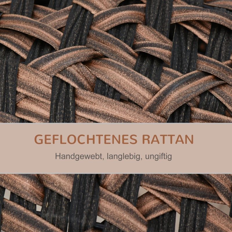 Rattan Cat House with Cushion, Raised Feet, Brown