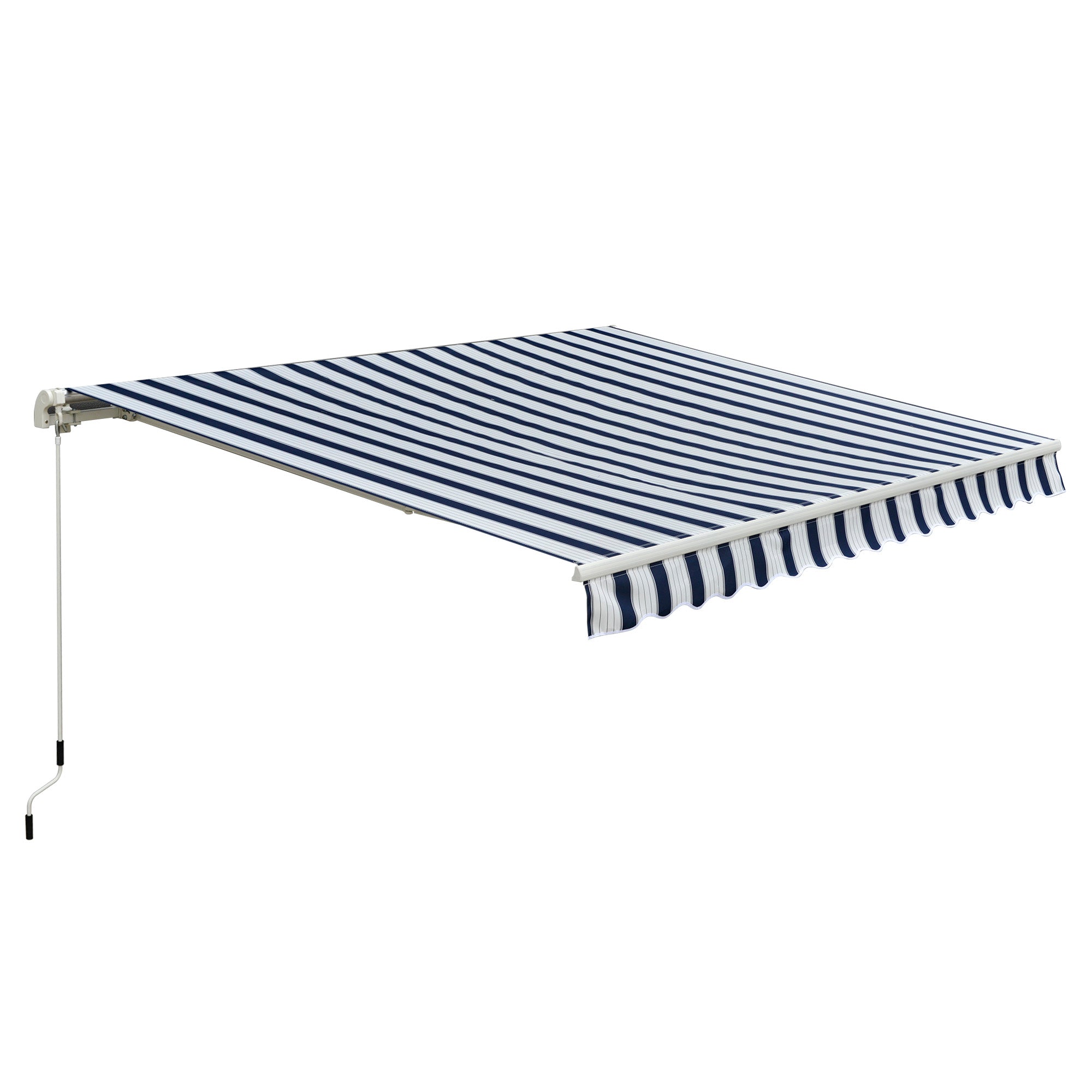 Manual Retractable Awning 3x2.5m Blue/White Stripes