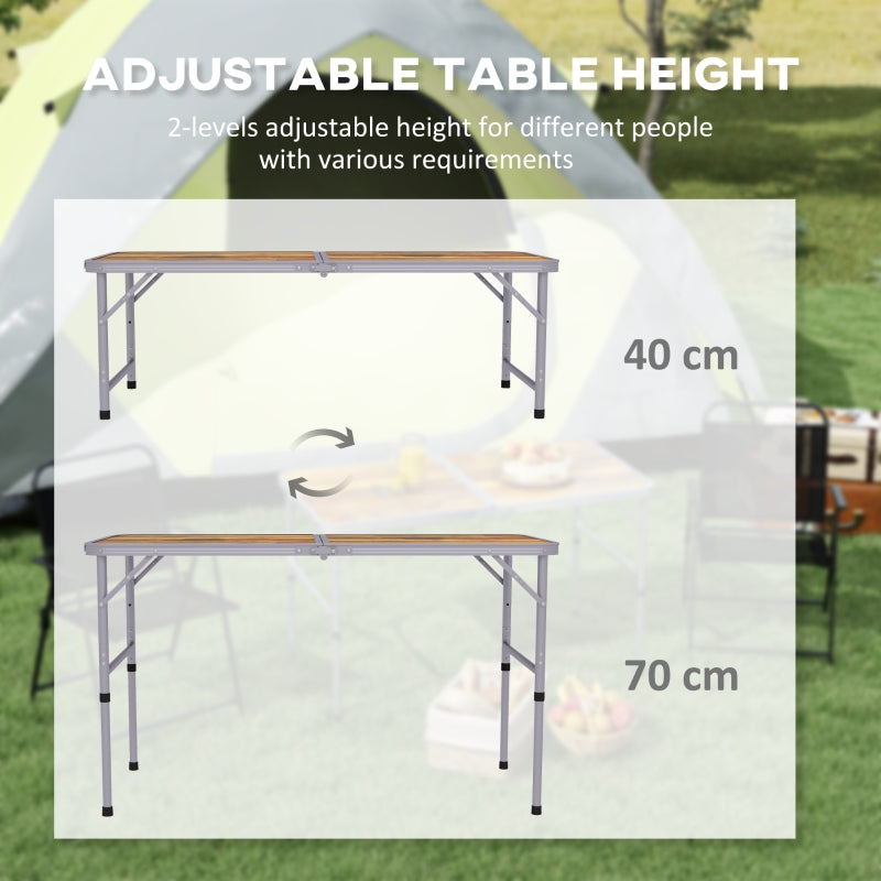 3ft Folding Camping Table, Height Adjustable, Aluminium