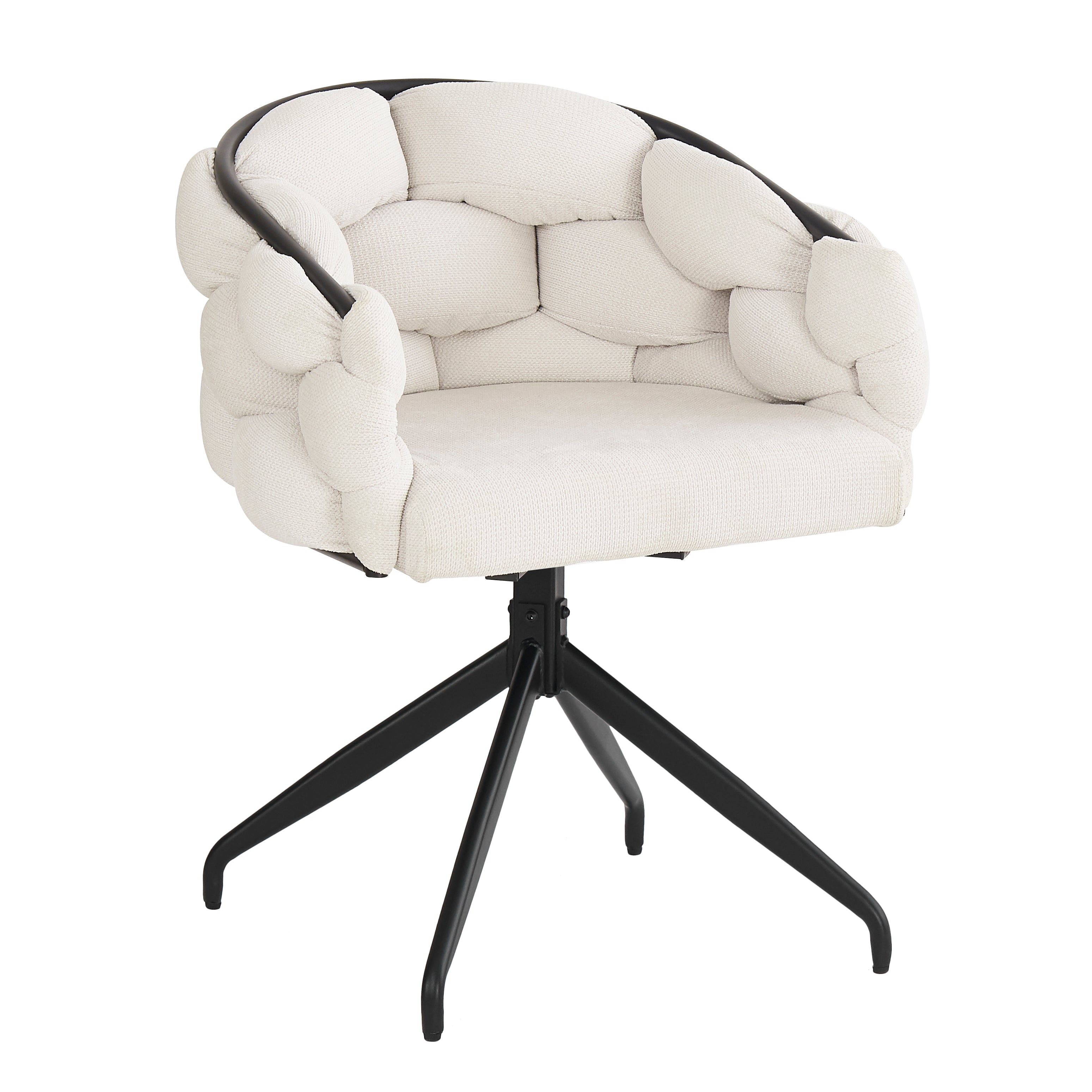 Luxury Velvet Chairs, Swivel & Ergonomic (Set of 4), Beige