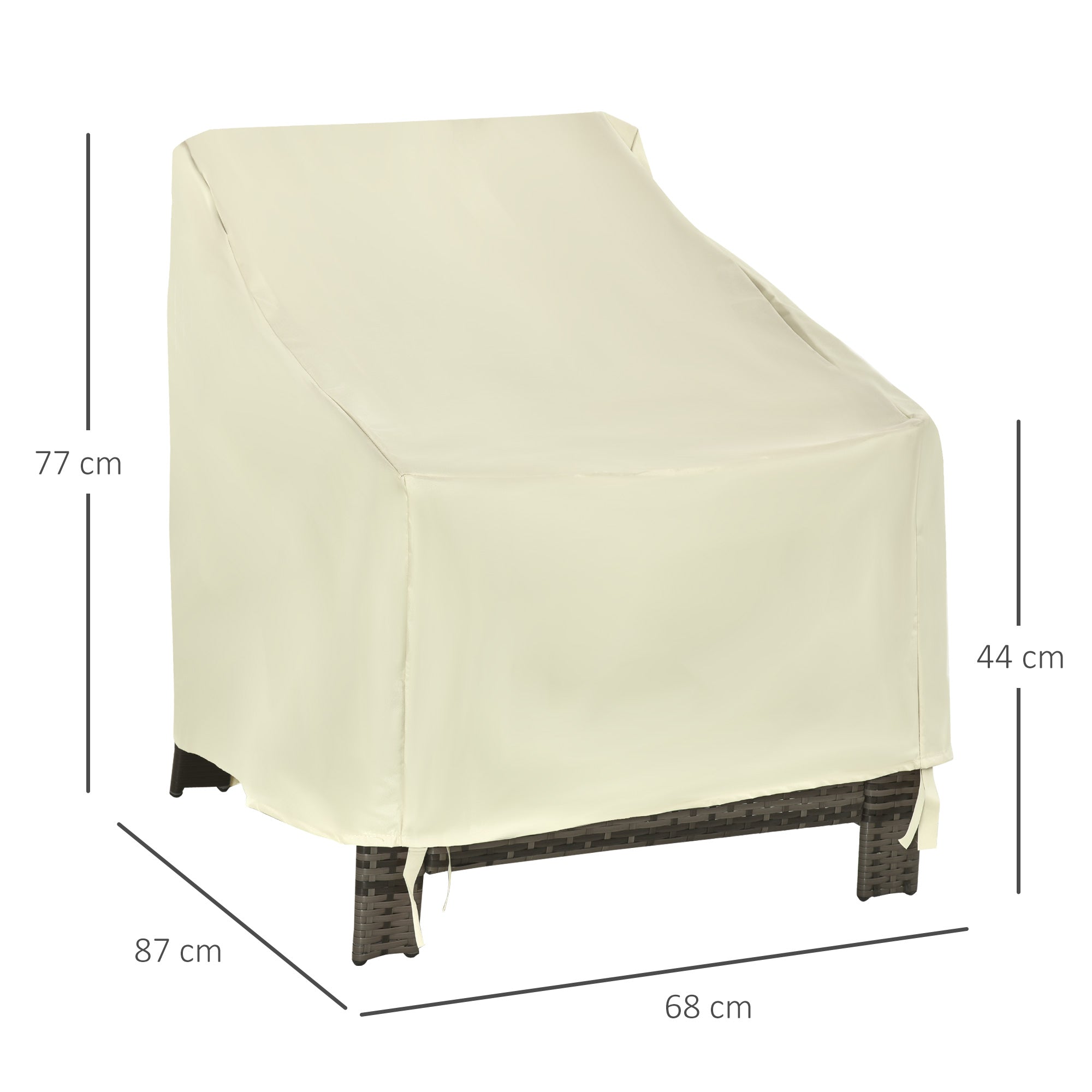 Single Chair Furniture Cover Waterproof Outdoor Protector 600D Oxford Cloth