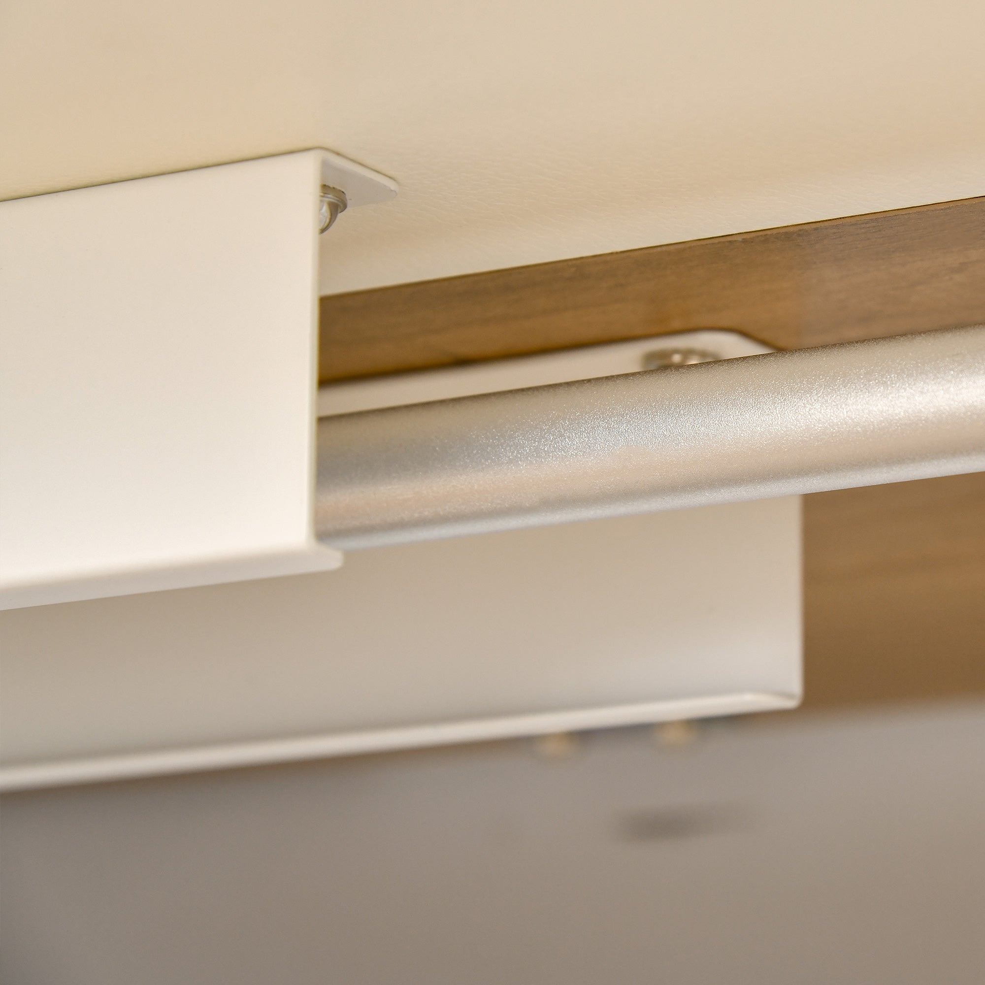 Electric Computer Standing Desk Height-Adjustable Frame Metal Natural/White