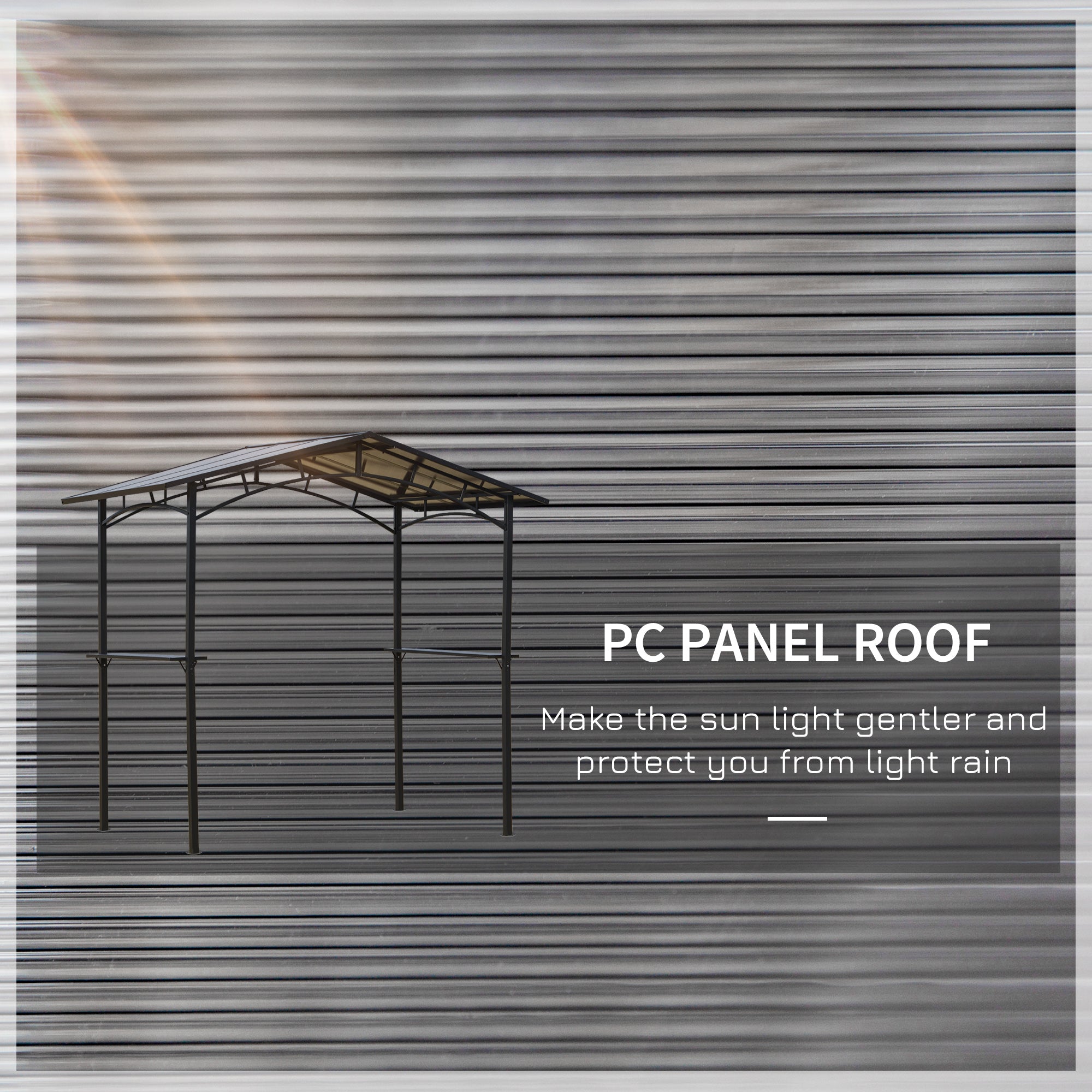 Outdoor BBQ Gazebo Tent 8ft x 5ft with 2 Shelves, Aluminium Steel Frame