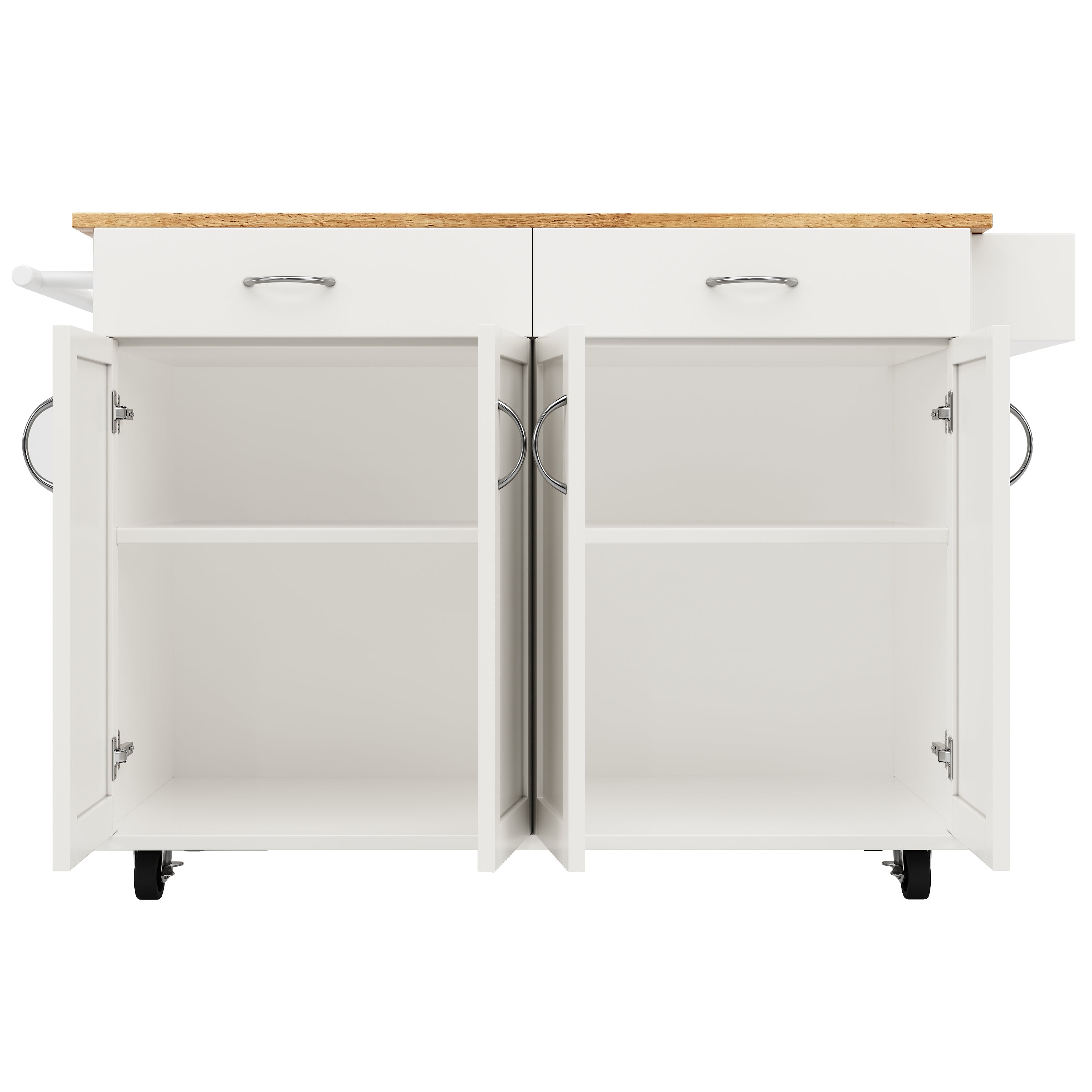 Modern Kitchen Island Dining Table Storage 106cm - White