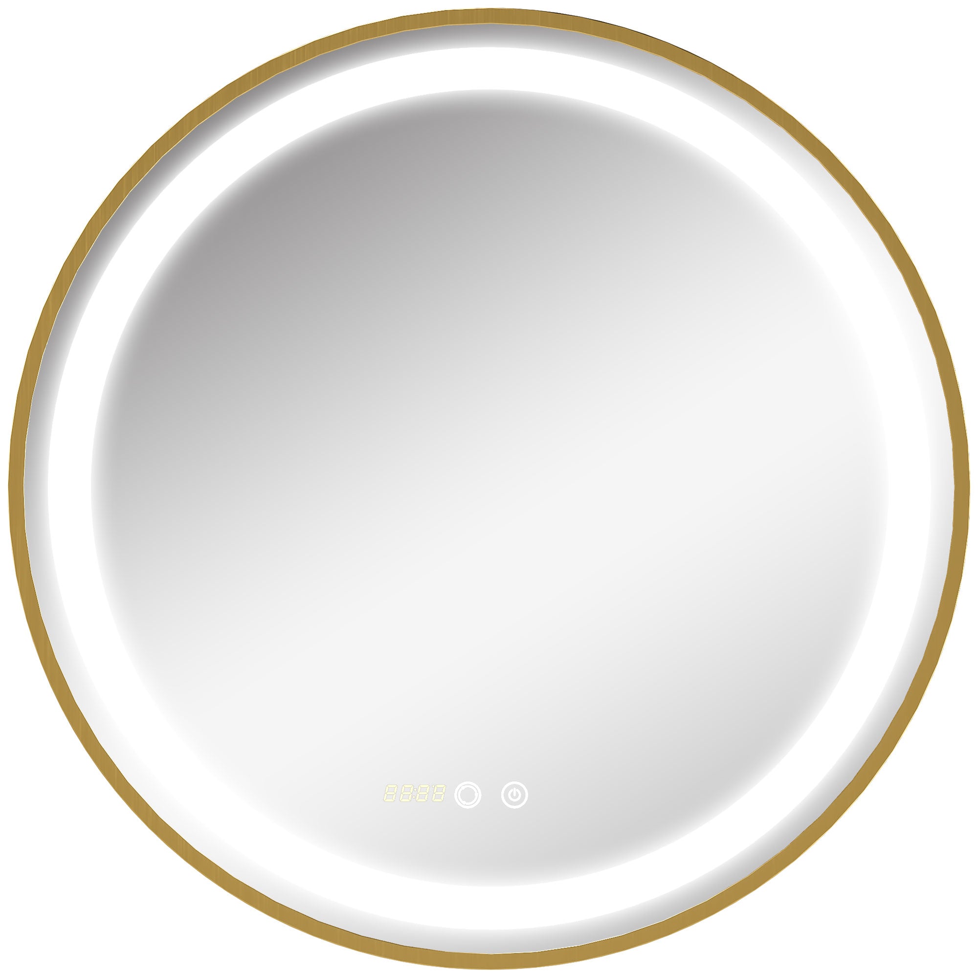 kleankin Dimmable Mirror with LED Light, 60x60cm, Aluminum Alloy