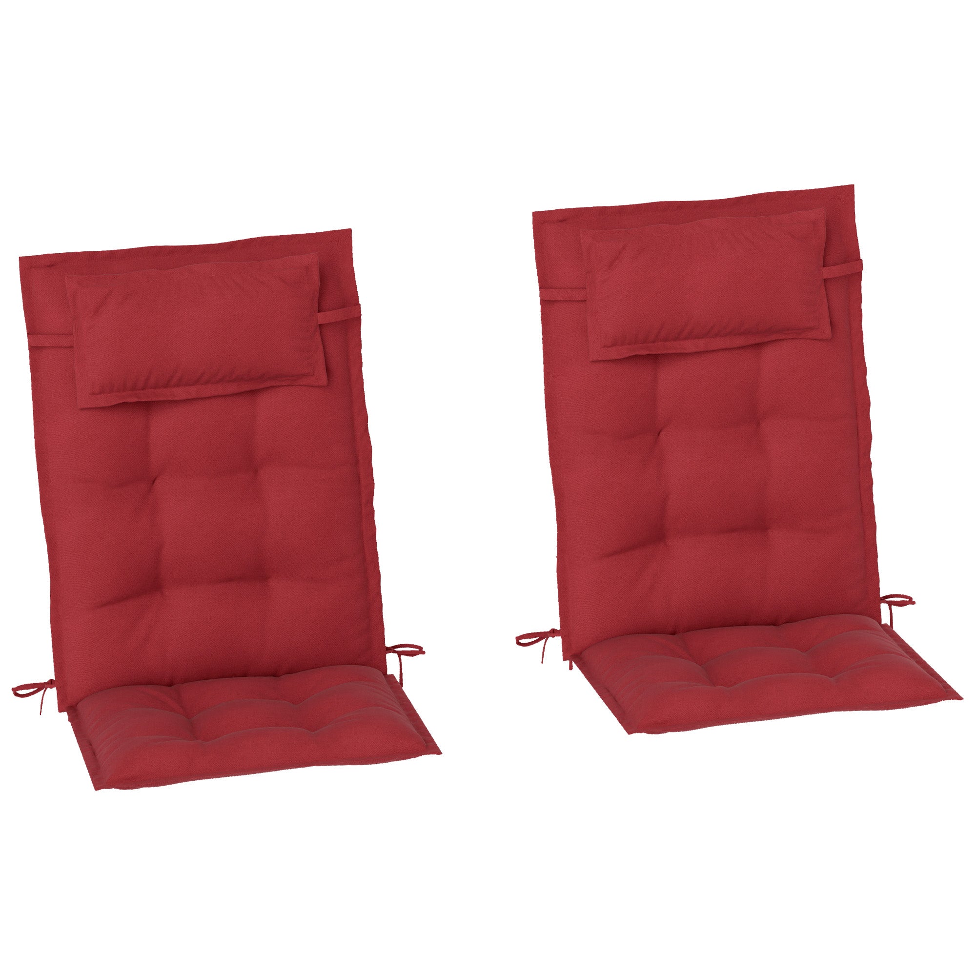 Sun Lounger Cushions, Water-Repellent, 50x116x5 cm, Wine Red