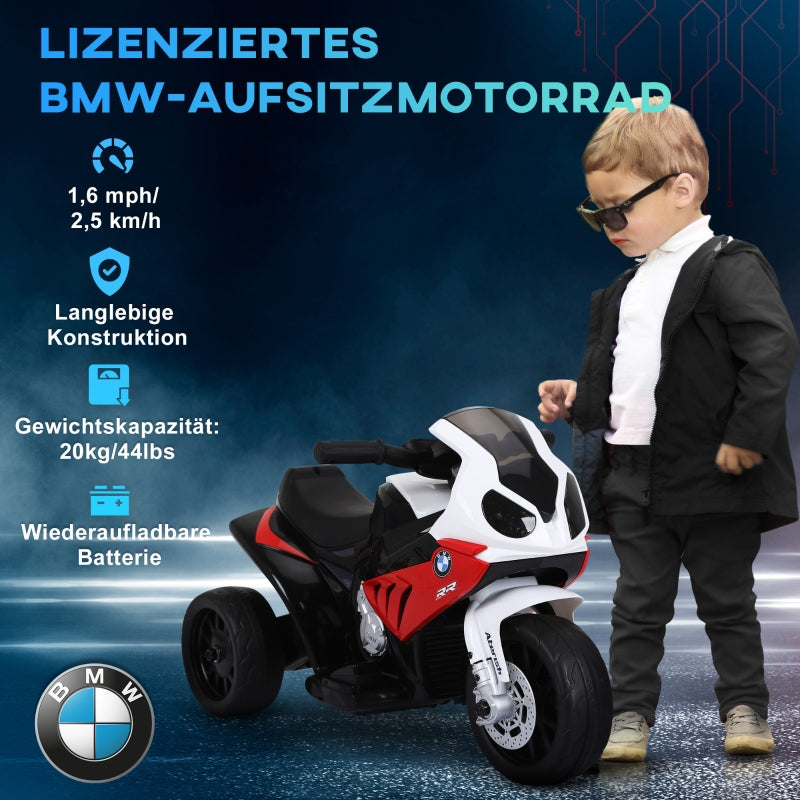 BMW S1000RR Electric Tricycle Children's Motorcycle with Battery, Steel, Red