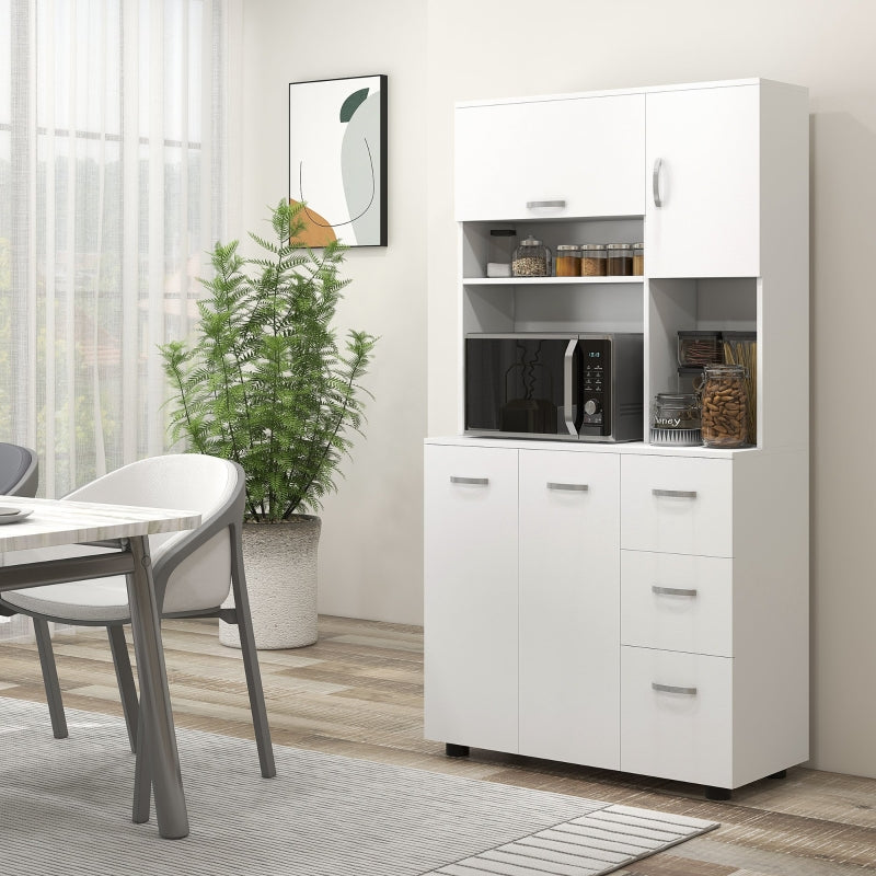 Kitchen Buffet Cabinet Storage with 3 Drawers 3 Shelves 89x168cm White