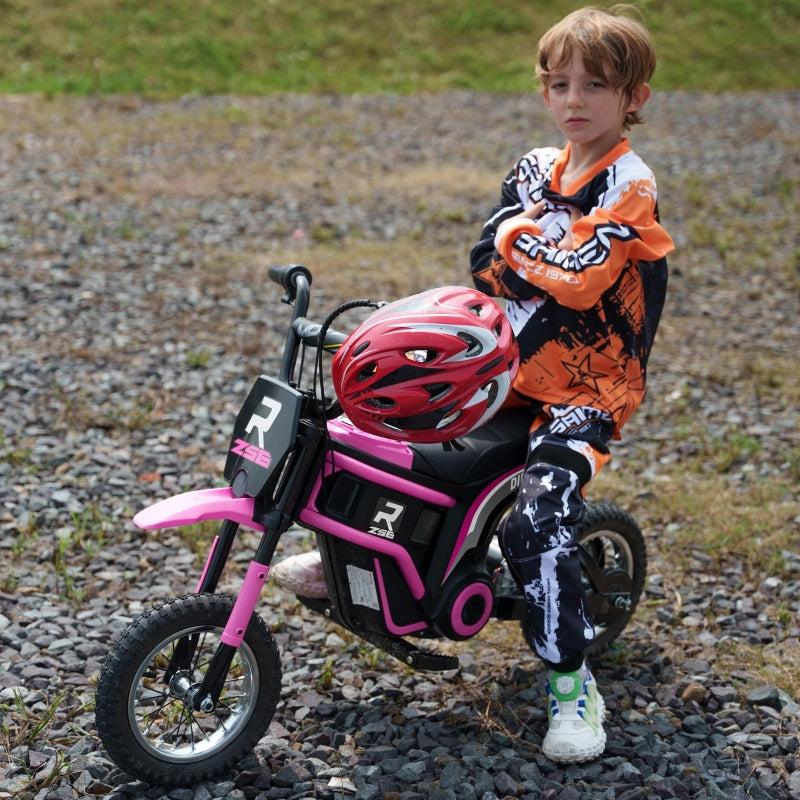 Electric Motorcycle for Kids, 24V Horn, Light, Twist-Grip Throttle, Pink
