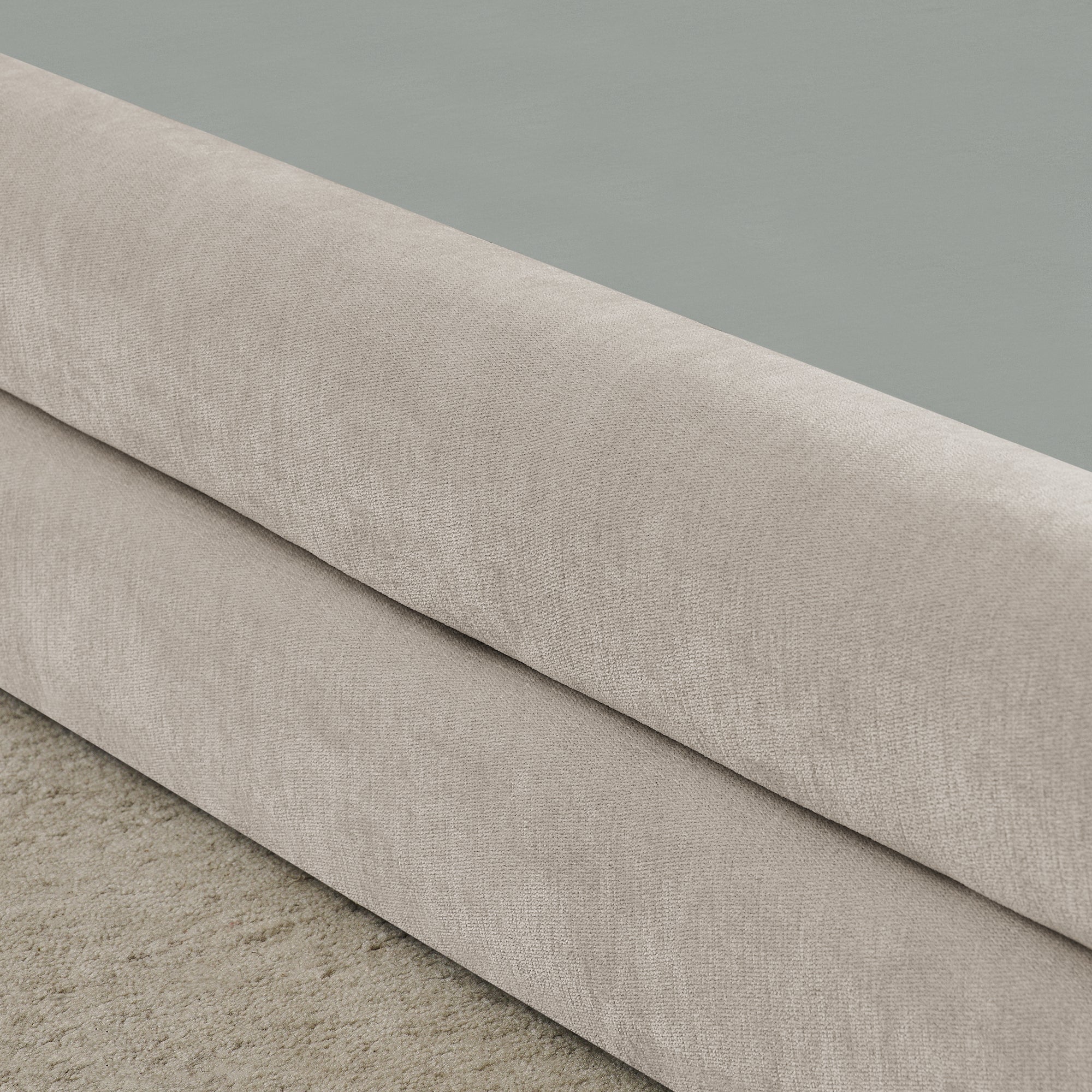 Single Bed 90x200cm Comfortable Headboard Chenille Beige