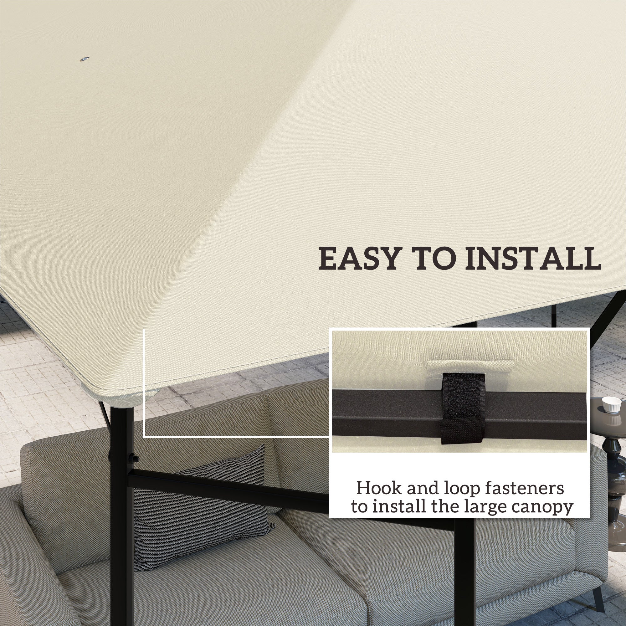 Gazebo Canopy Replacement 3x3m for 01-0867 Cream