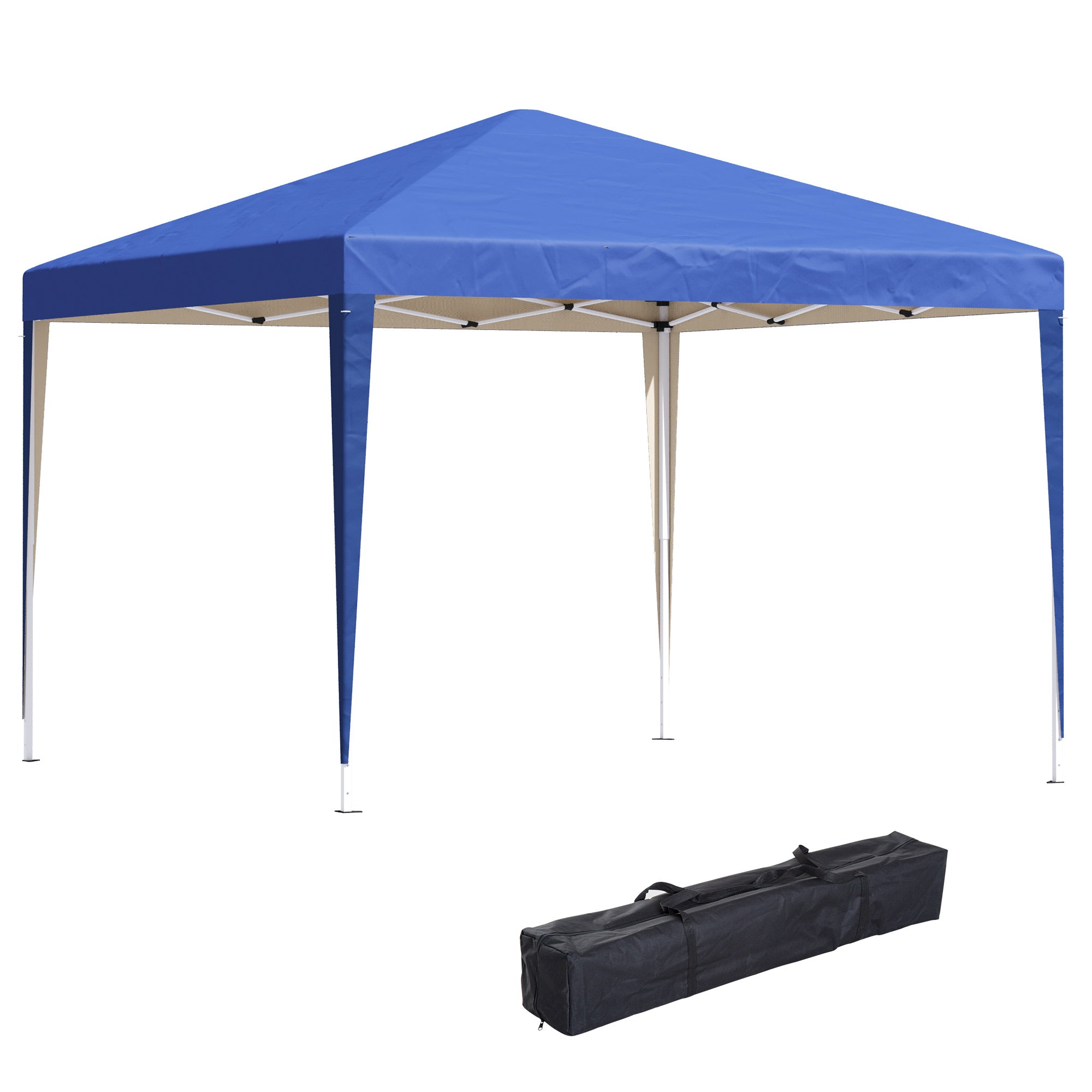 Garden Pop Up Gazebo, 3x3M Height Adjustable Marquee with Carrying Bag, Blue