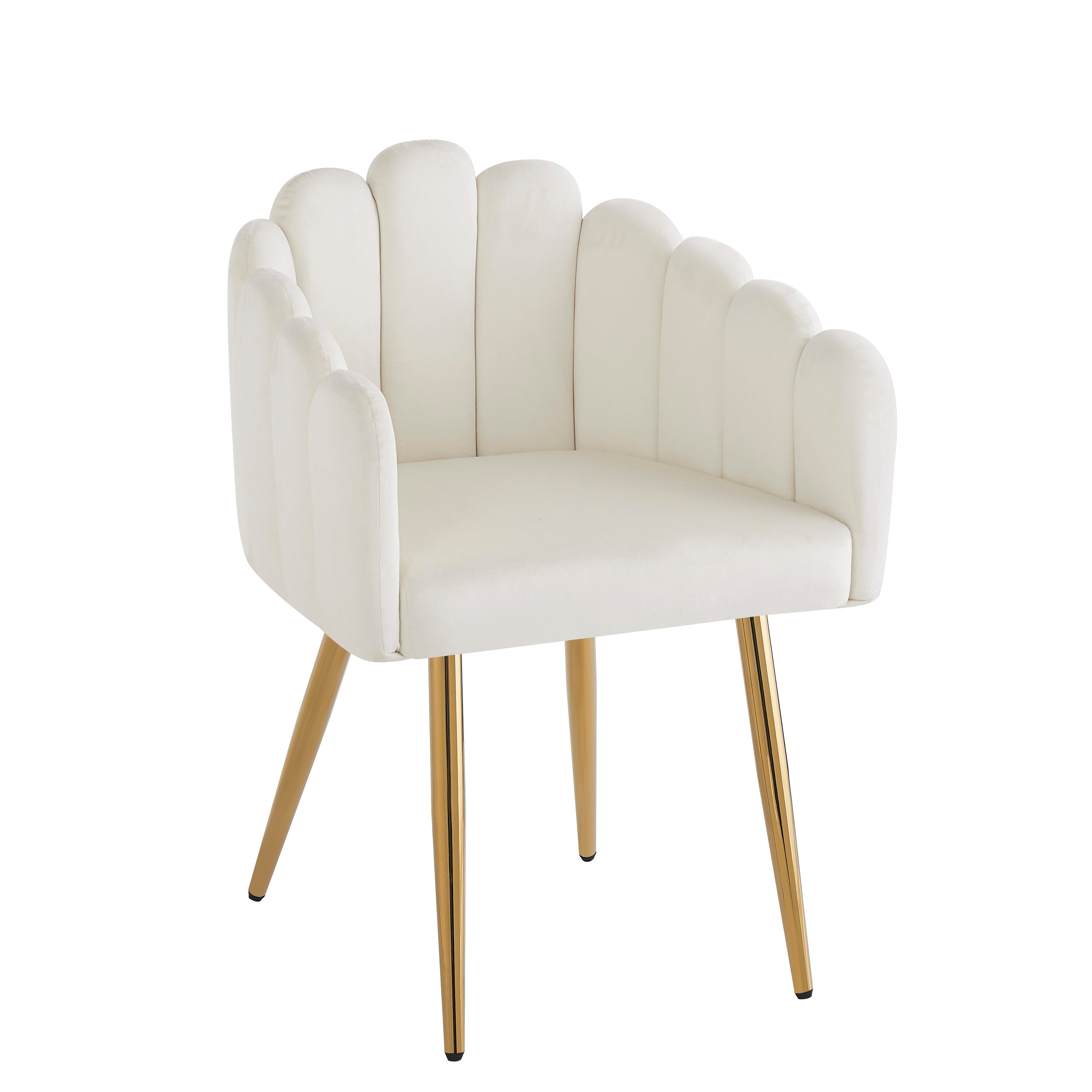 Dining Chair, 4-Piece Fan-Shaped Adjustable Velour Fabric