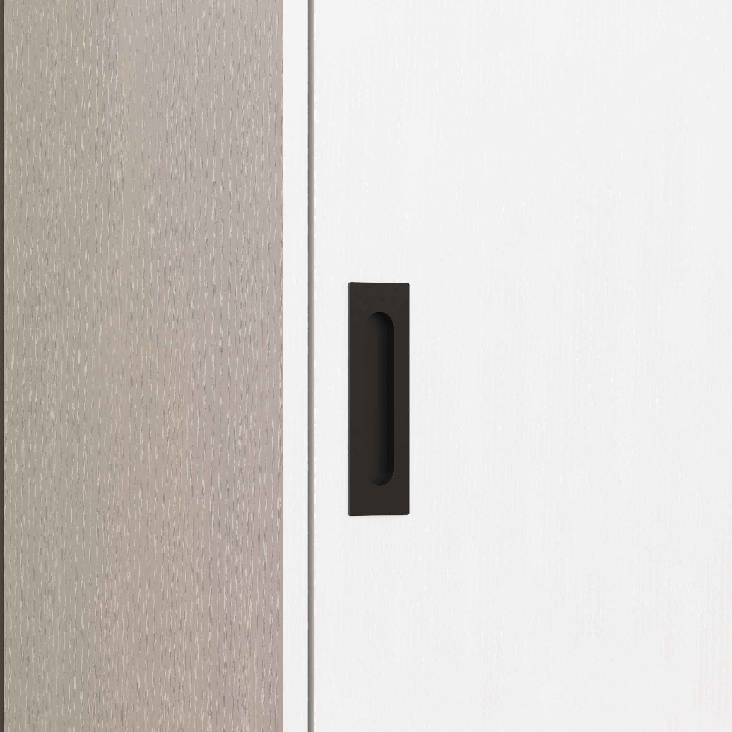 Sideboard Glass Sliding Door 3 Drawers Console Table - White