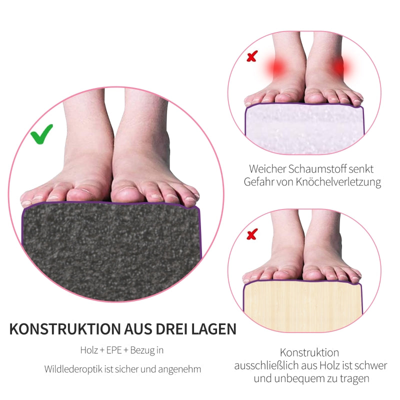 Foldable Balance Beam, Non-Slip, Suede, Purple