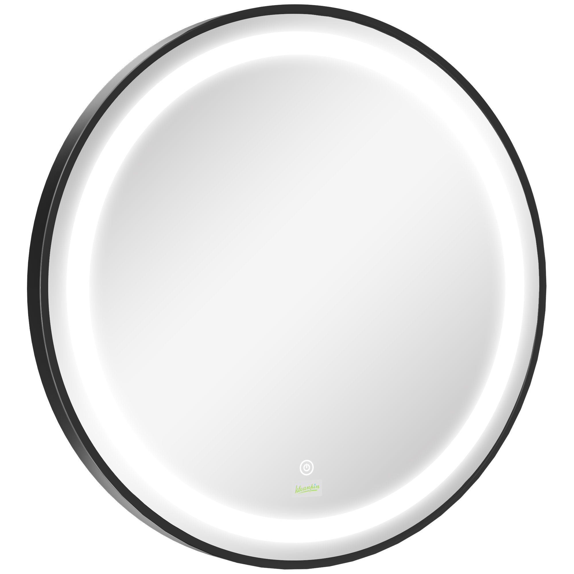 kleankin LED Bathroom Mirror, 60cm, 3 Light Colors, Touch, Black
