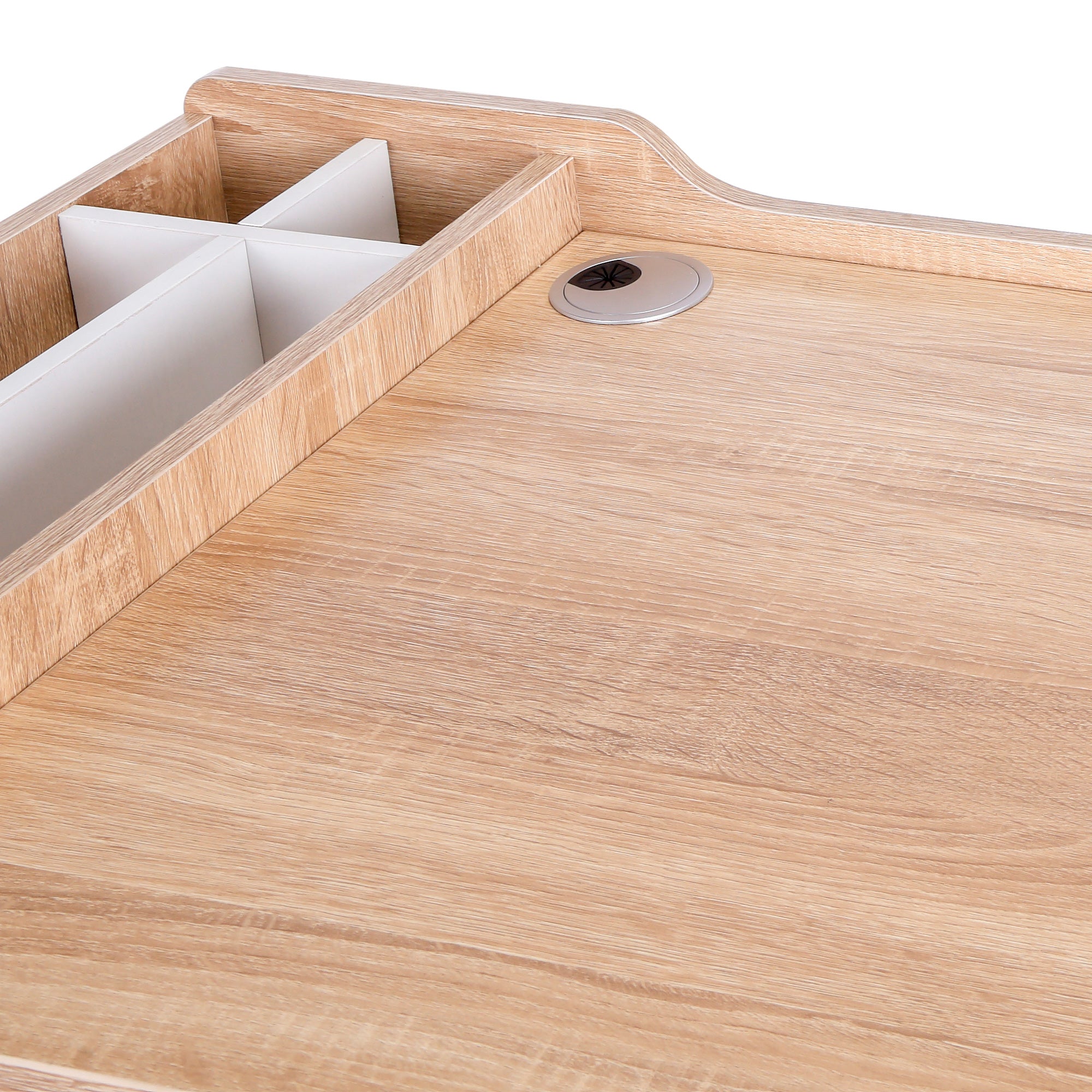 Desk with Storage & Drawer, Large Top, Wood