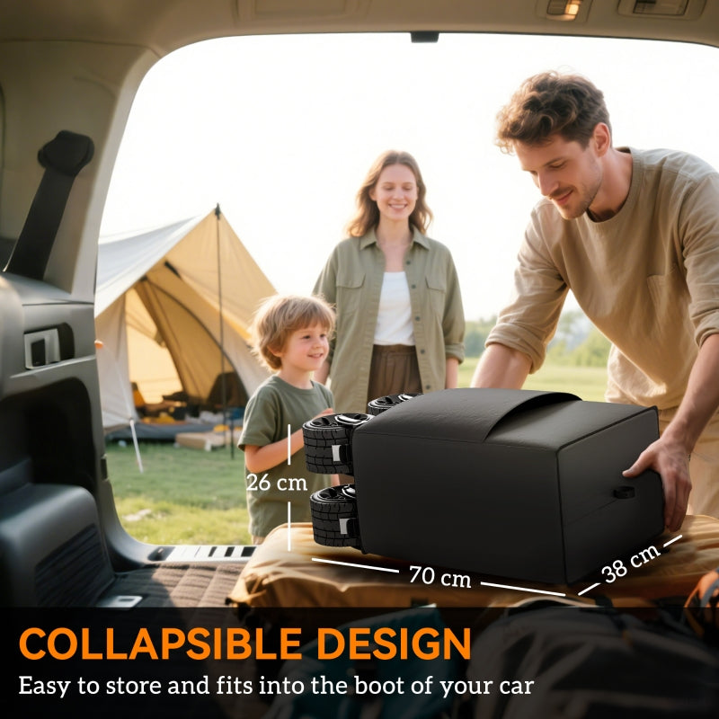 Folding Garden Trolley Outdoor Wagon Cart 120KG Capacity, Black