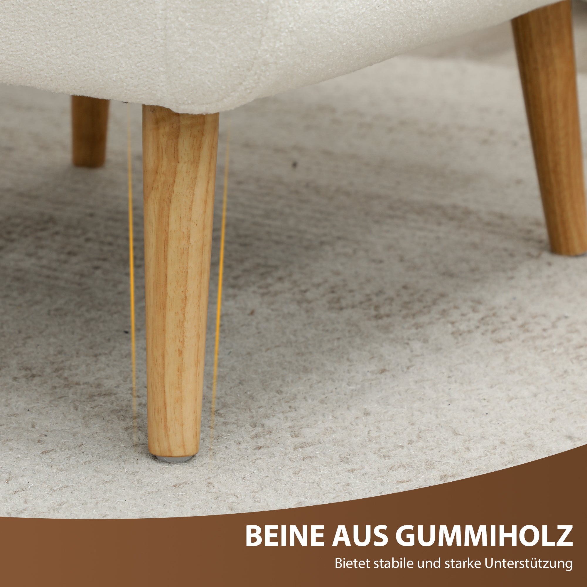 Armchair Tufted Lounge Chair with Teddy Fleece, White