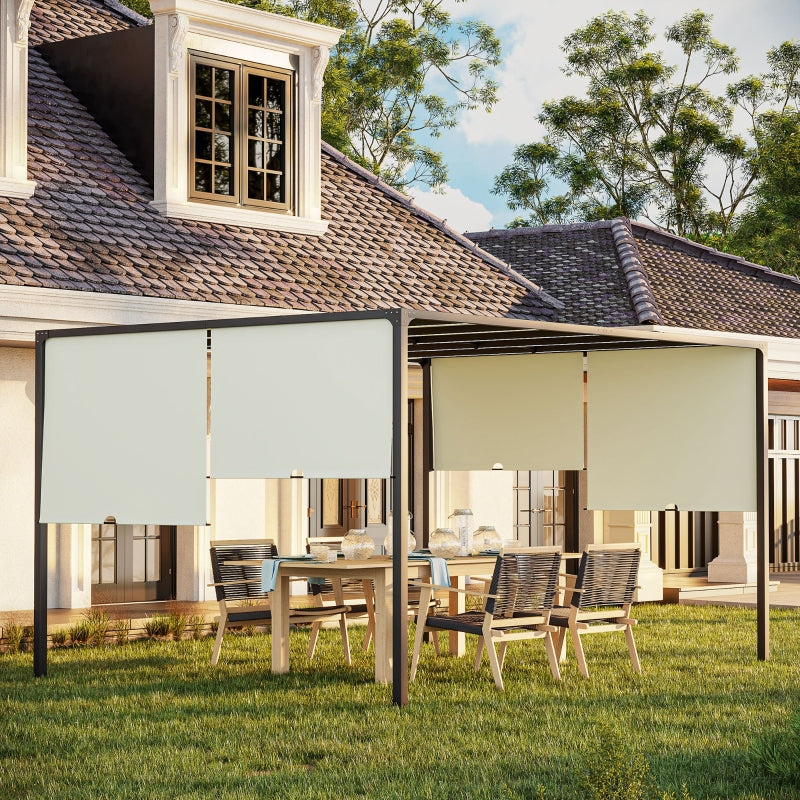 3 x 4m Outdoor Pergola, Garden Canopy Shade, Cream White