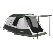 Three-Man Camping Tent Two Rooms and Porch Green